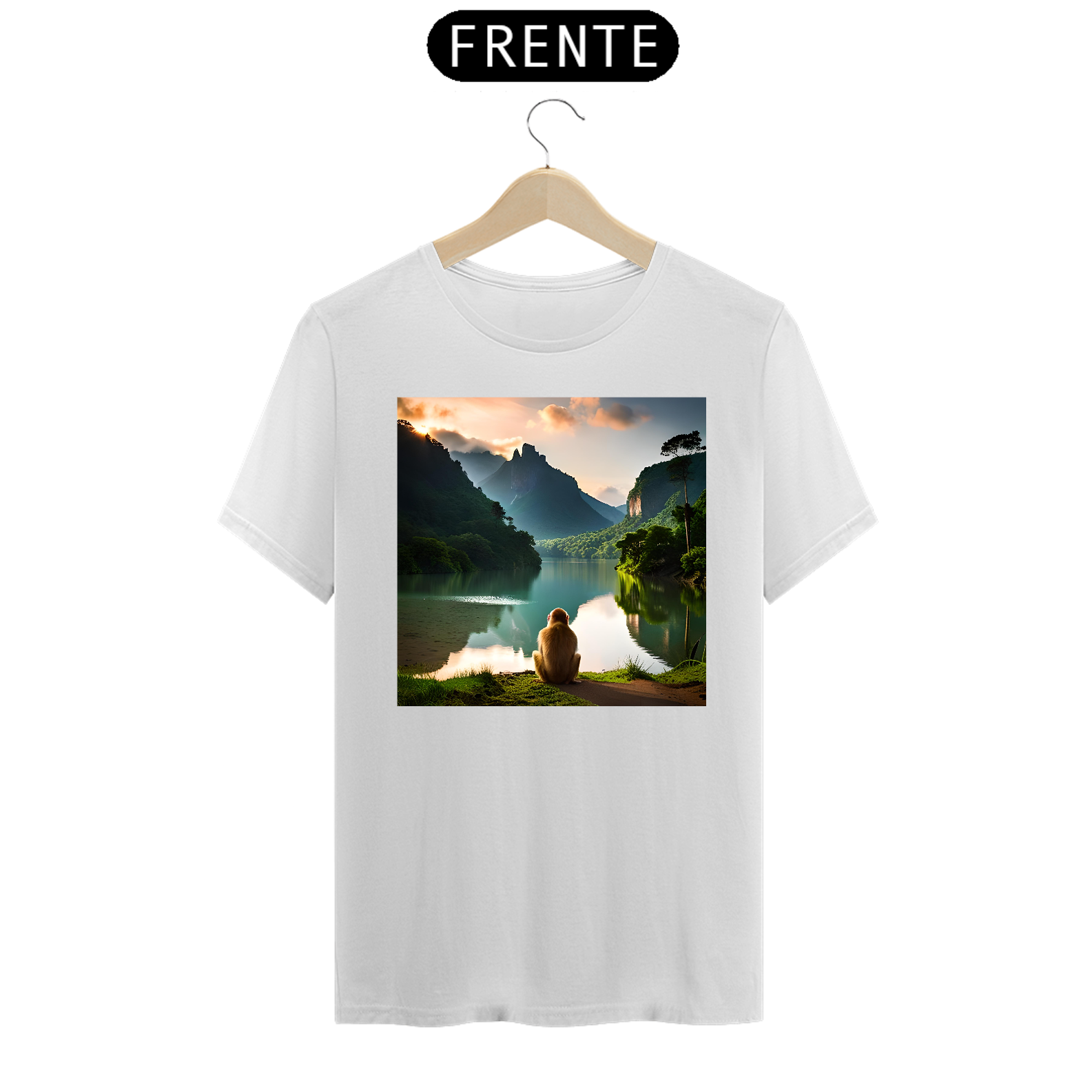 Nome do produto: Macaco no lago no por do sol