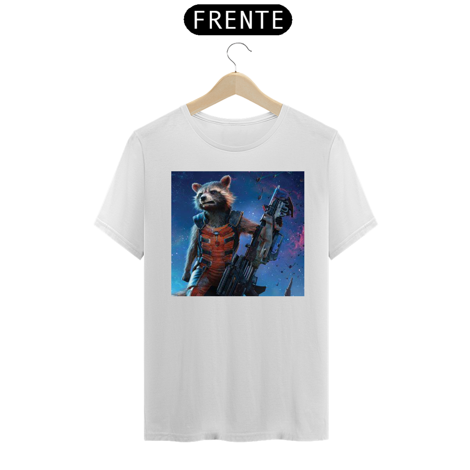 Nome do produto: Camiseta Guaxinim Guardiões da Galáxia 