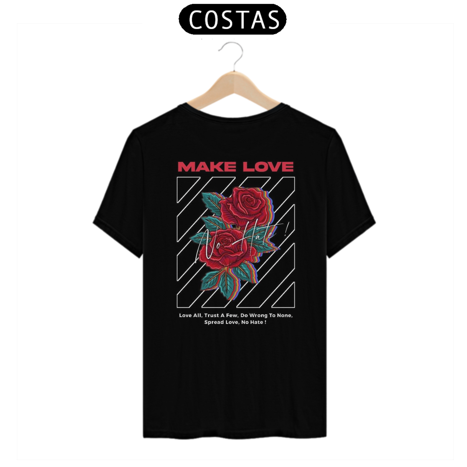 Nome do produto: Camisa MAKE LOVE (Preta) - Moda Skate Streetwear 