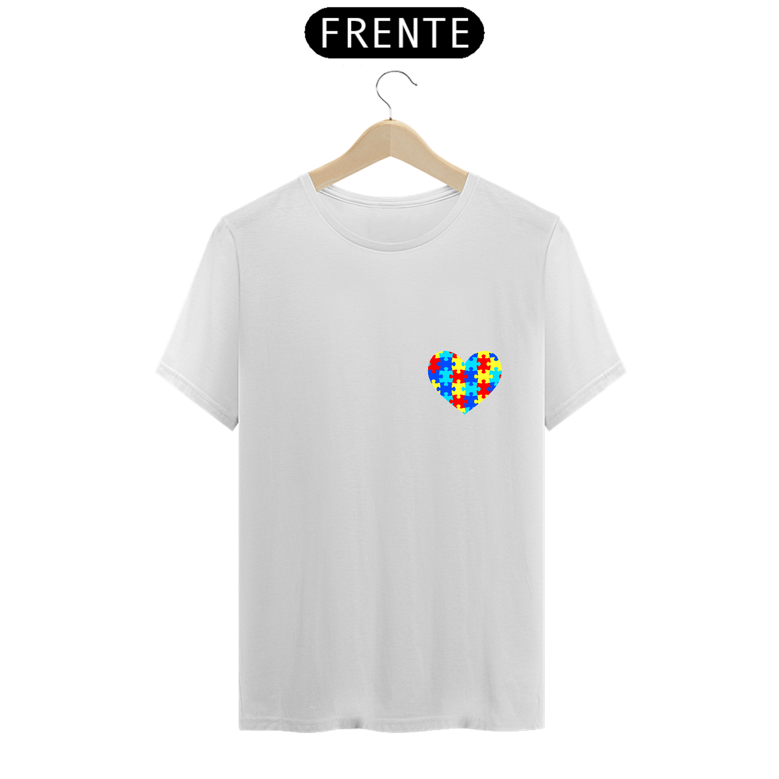 Nome do produto: Camiseta Coração autismo - frente - conheça entenda respeite inclua - costas