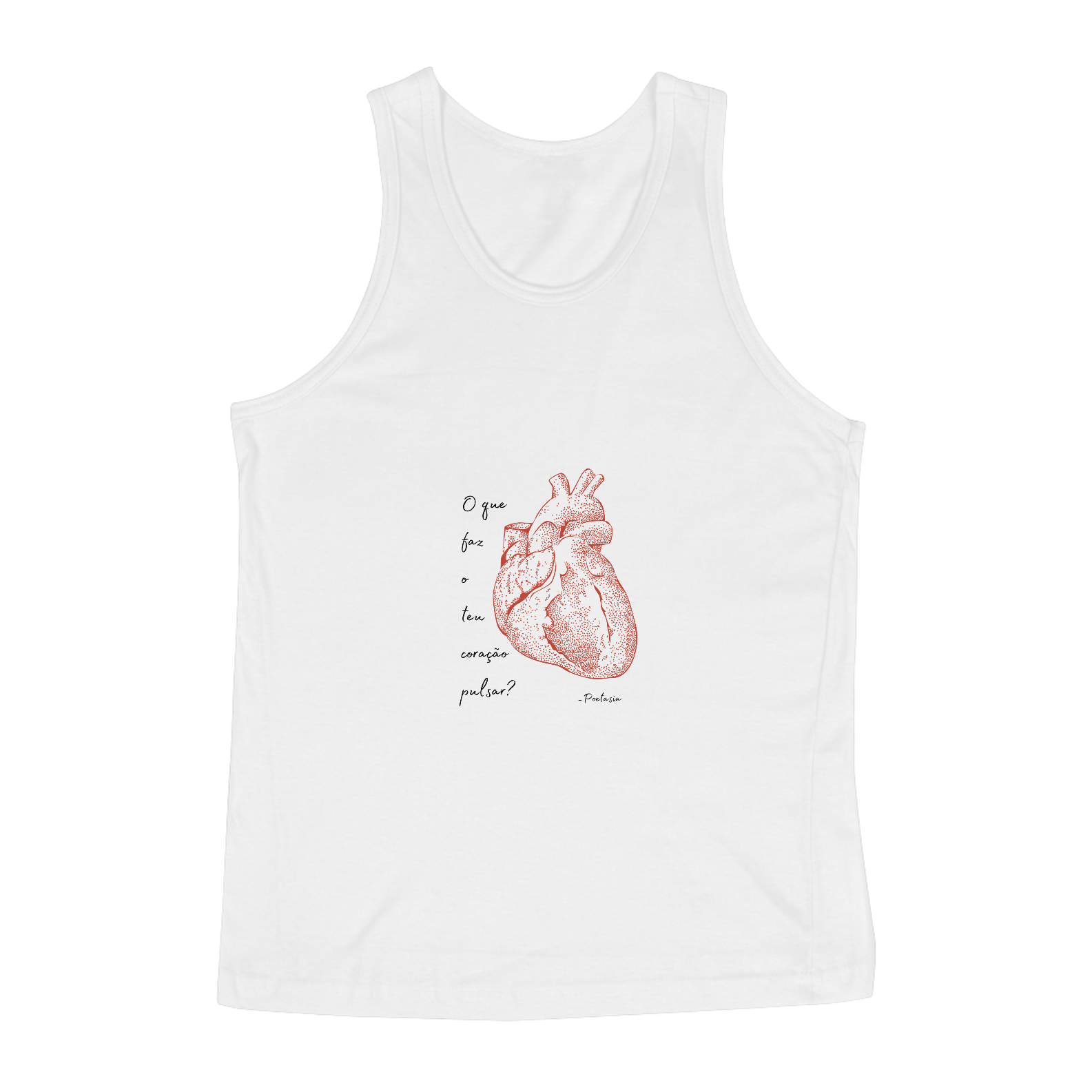 Nome do produto: O que faz o teu coração pulsar? -  Regata Branca 
