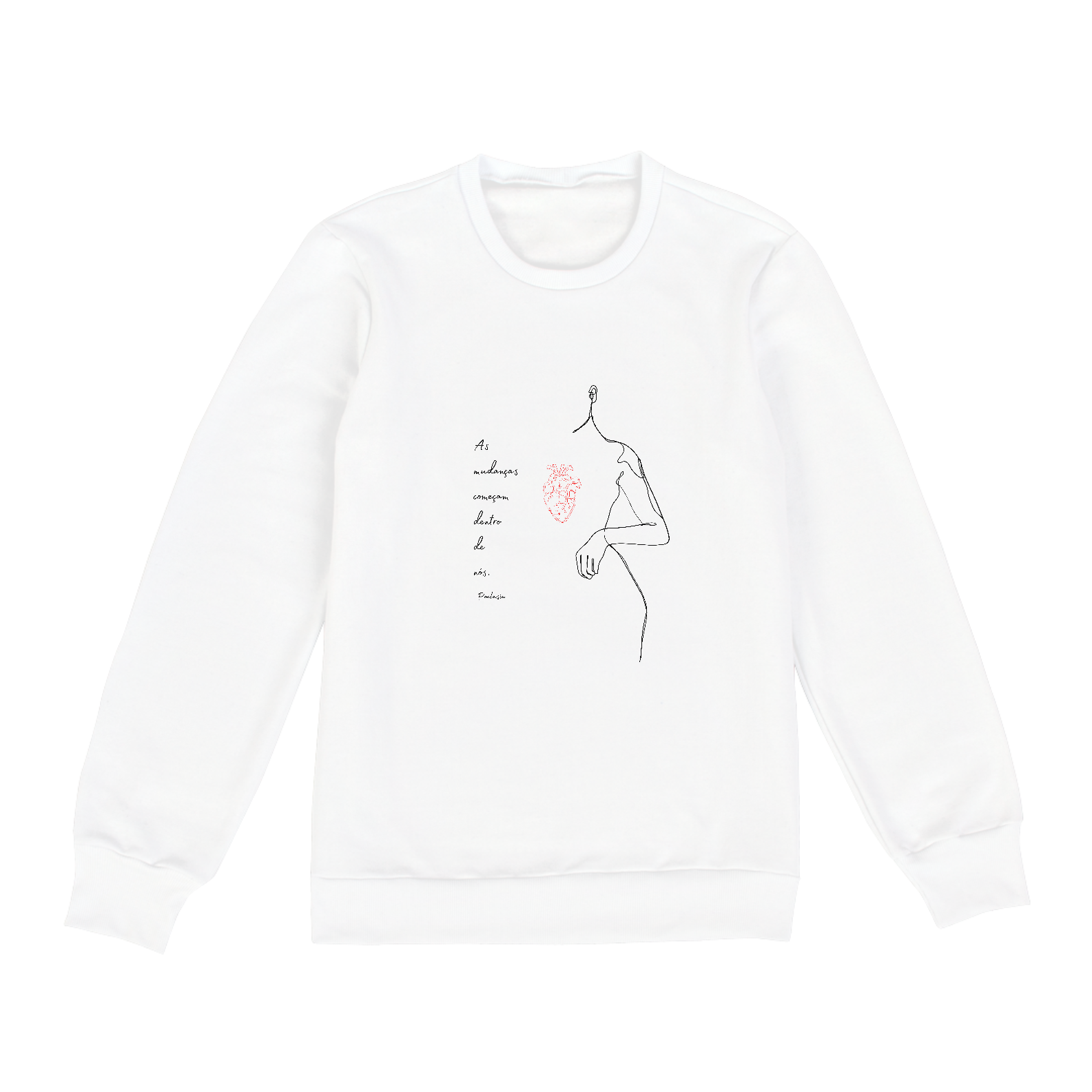 Nome do produto: Moletom Fechado Branco - As mudanças começam dentro de nós