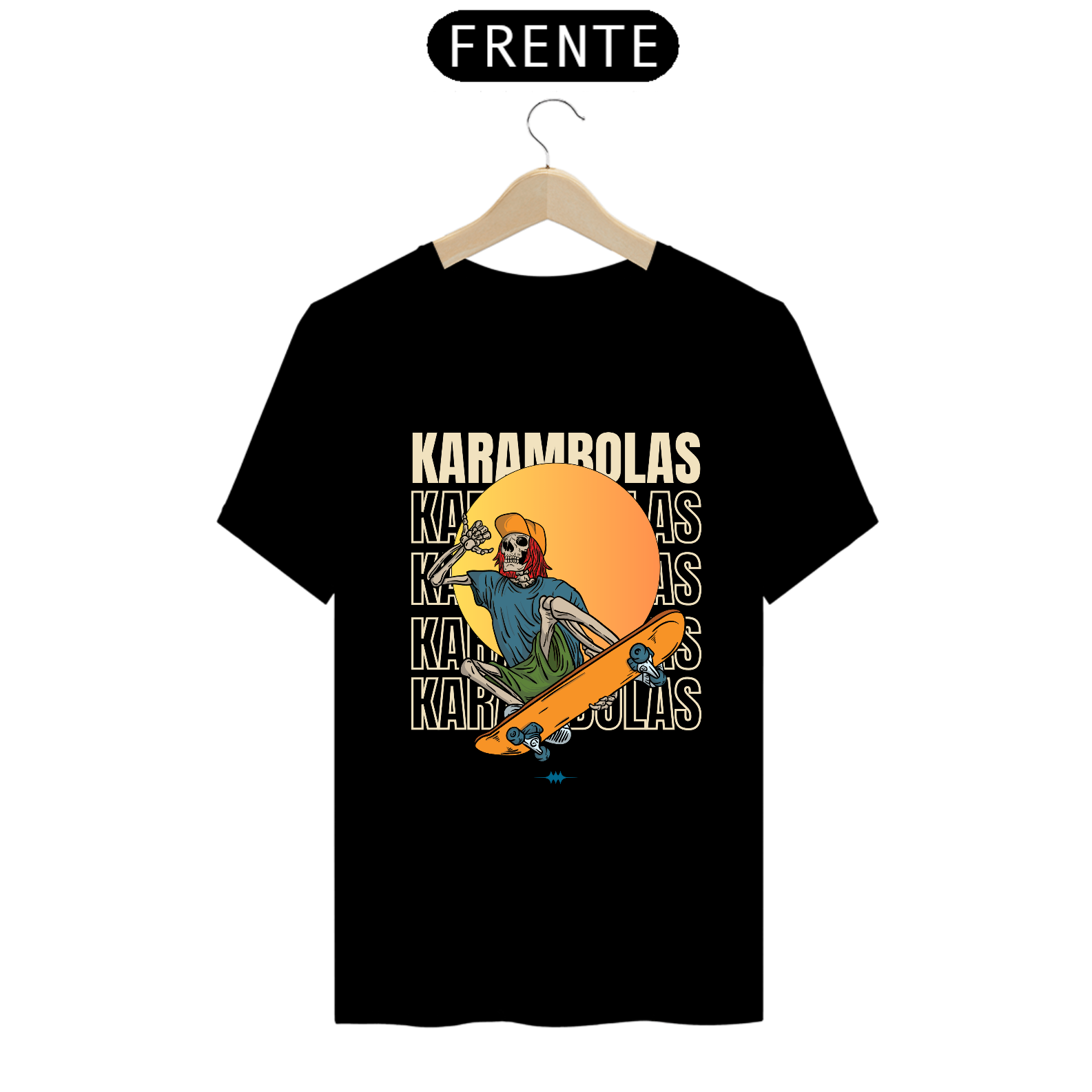 Nome do produto: Camiseta Skatista Caveira
