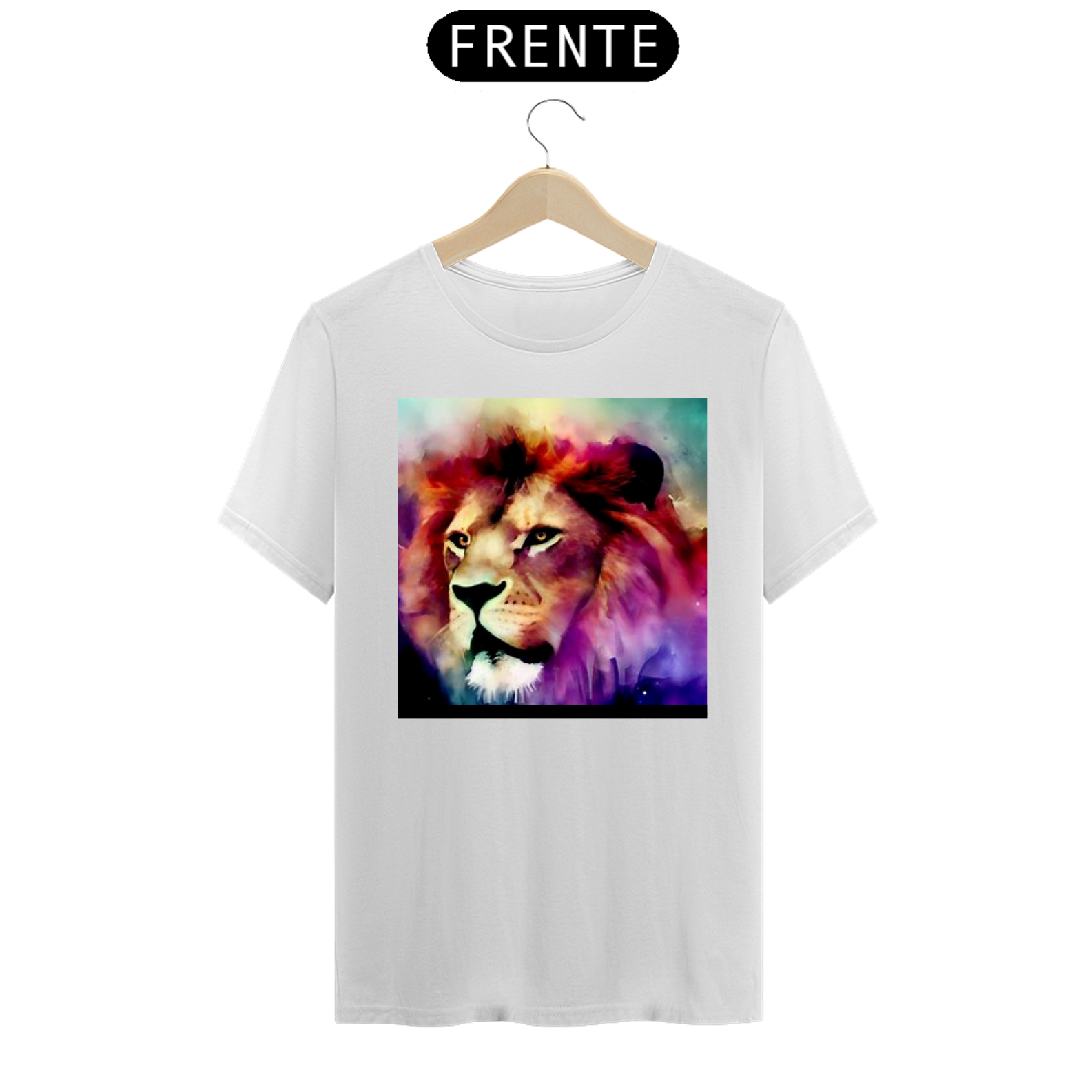 Nome do produto: T-Shirt Classic Masculina Leão Aquarela