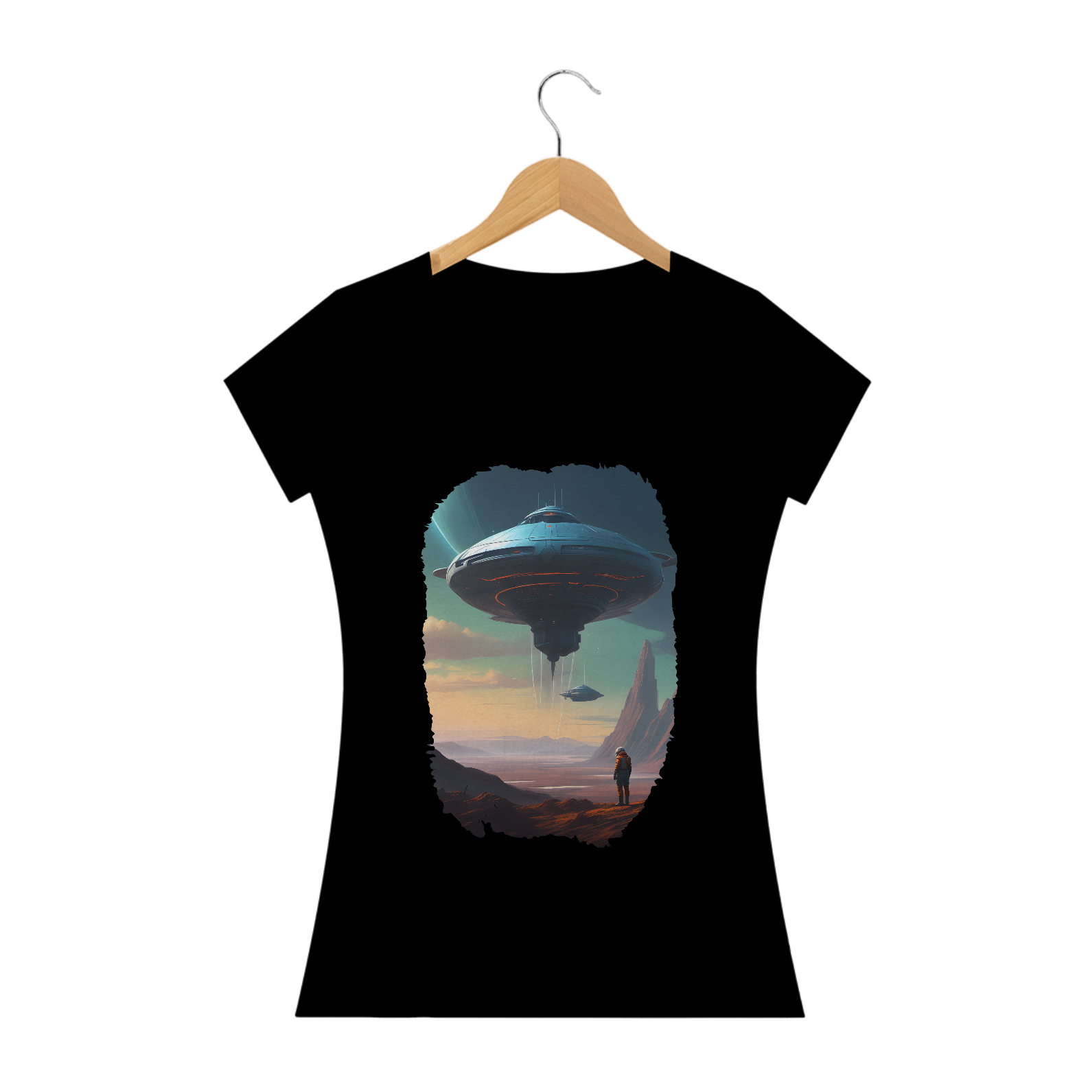 Nome do produto: Camiseta Feminina Objeto Voador