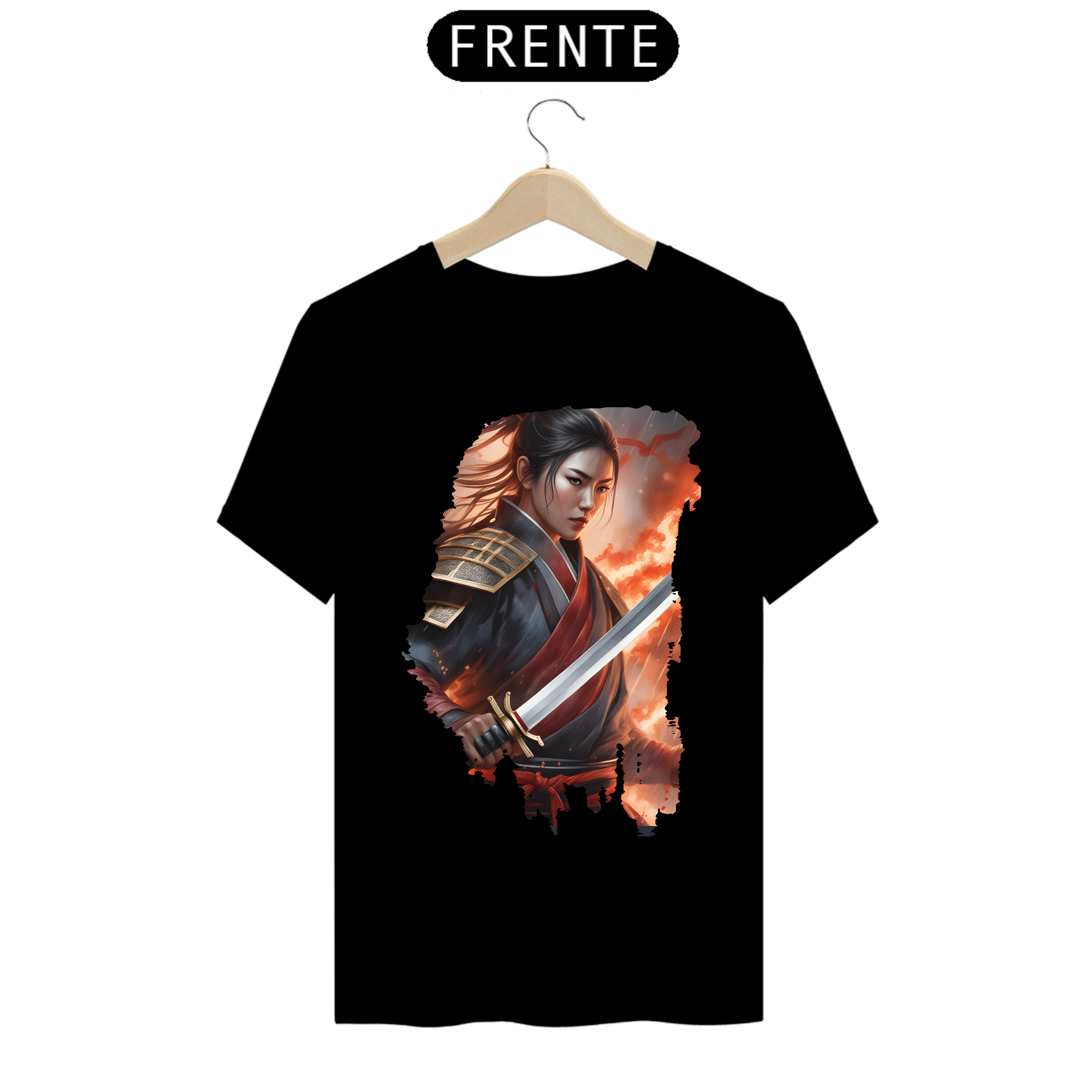 Nome do produto: Camiseta Masculina A Guerreira Samurai
