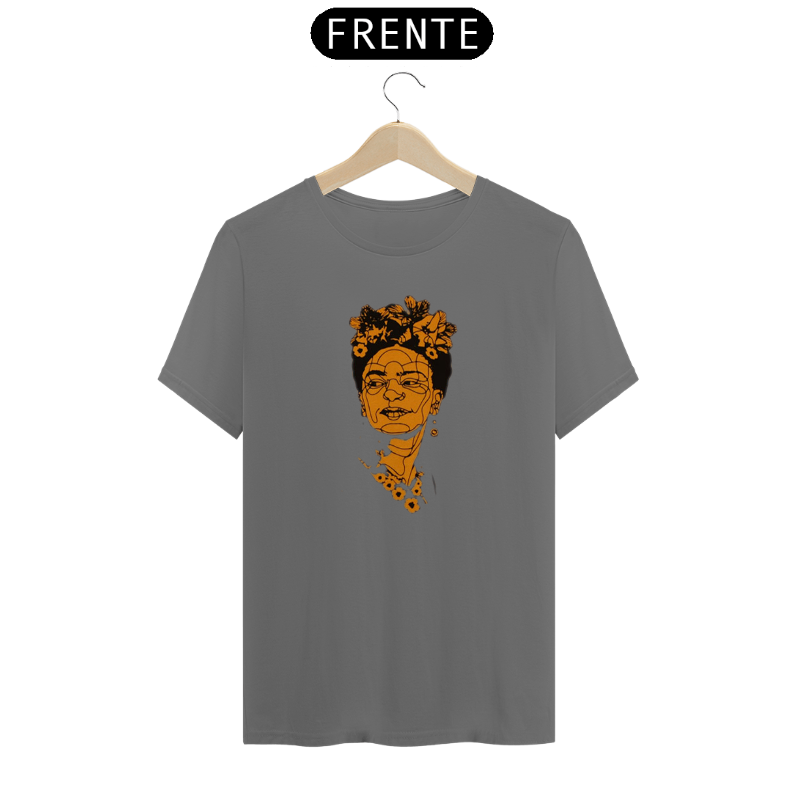 Nome do produto: Cmiseta Frida Kahlo - T-SHIRT ESTONADA