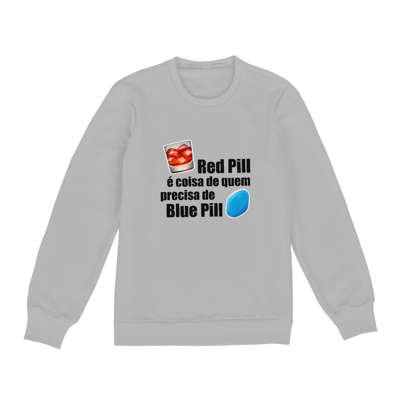 Nome do produto: Moleton Red Pill/Blue Pill - Letra preta
