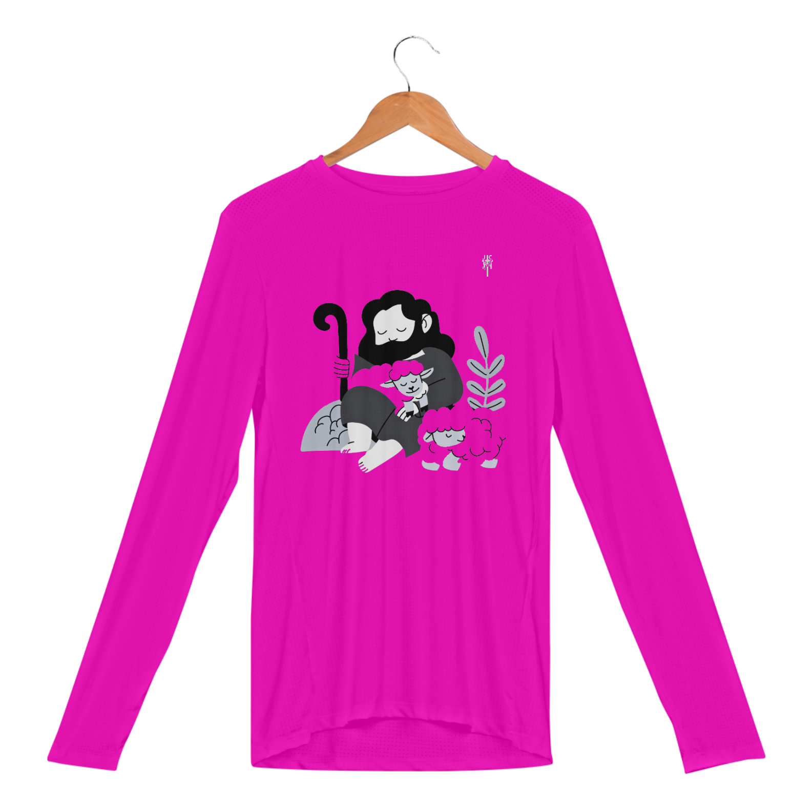 Nome do produto: Camisa Longa Feminina Ovelhas com Jesus