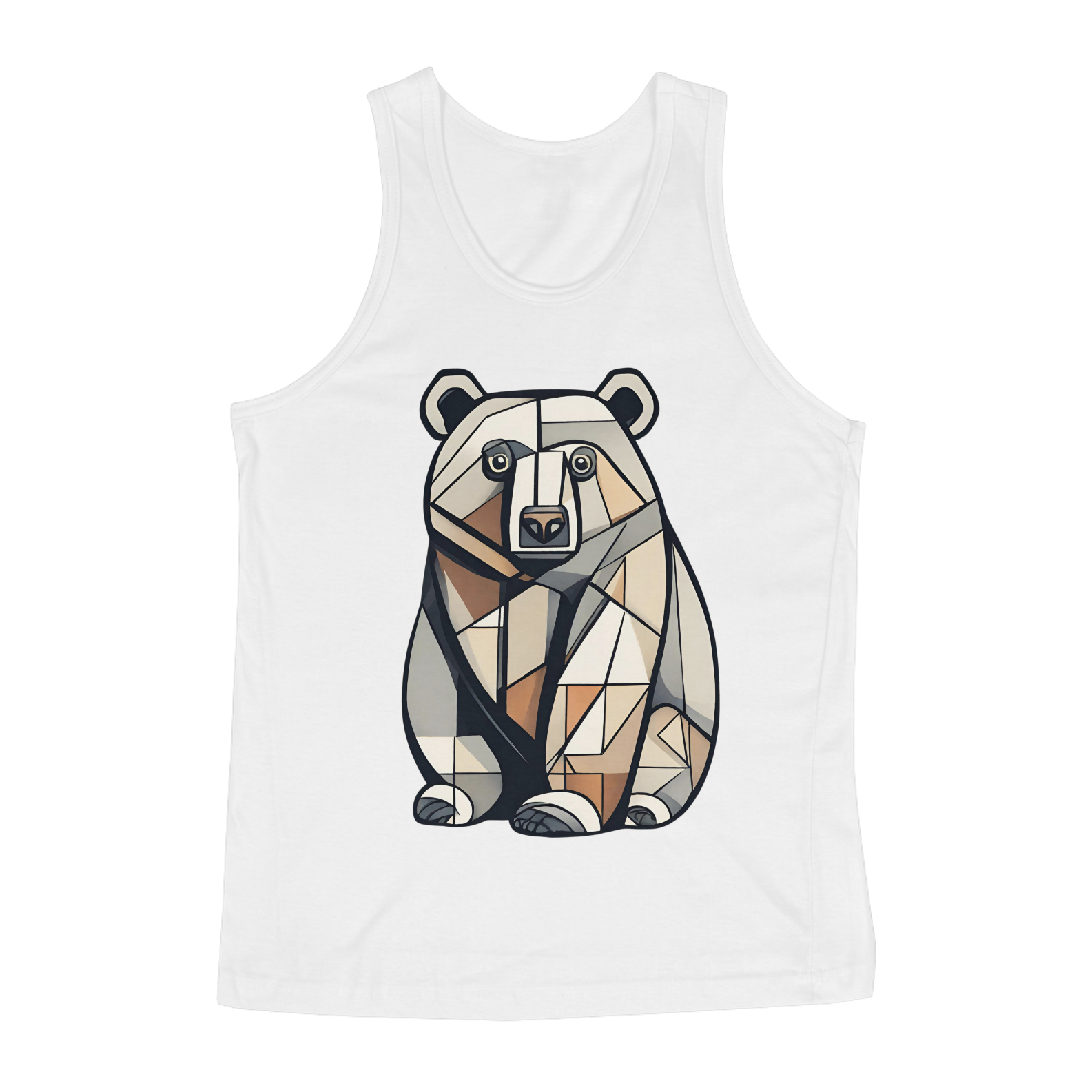 Nome do produto: Urso Cubista Pintura - Regata