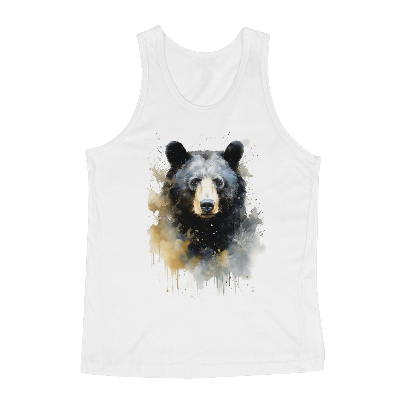 Nome do produto: Urso Negro Aquarela - Regata