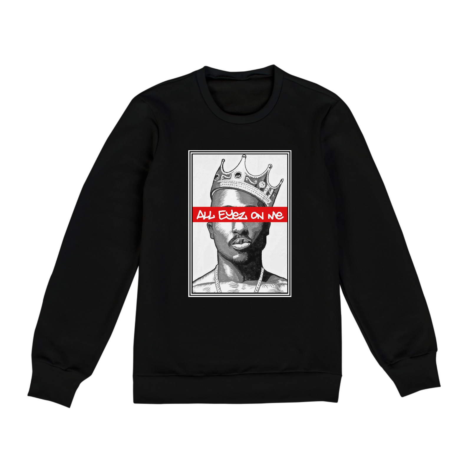 Nome do produto: MOLETOM CARECA (SEM CAPUZ) 2PAC ALL EYEZ ON ME