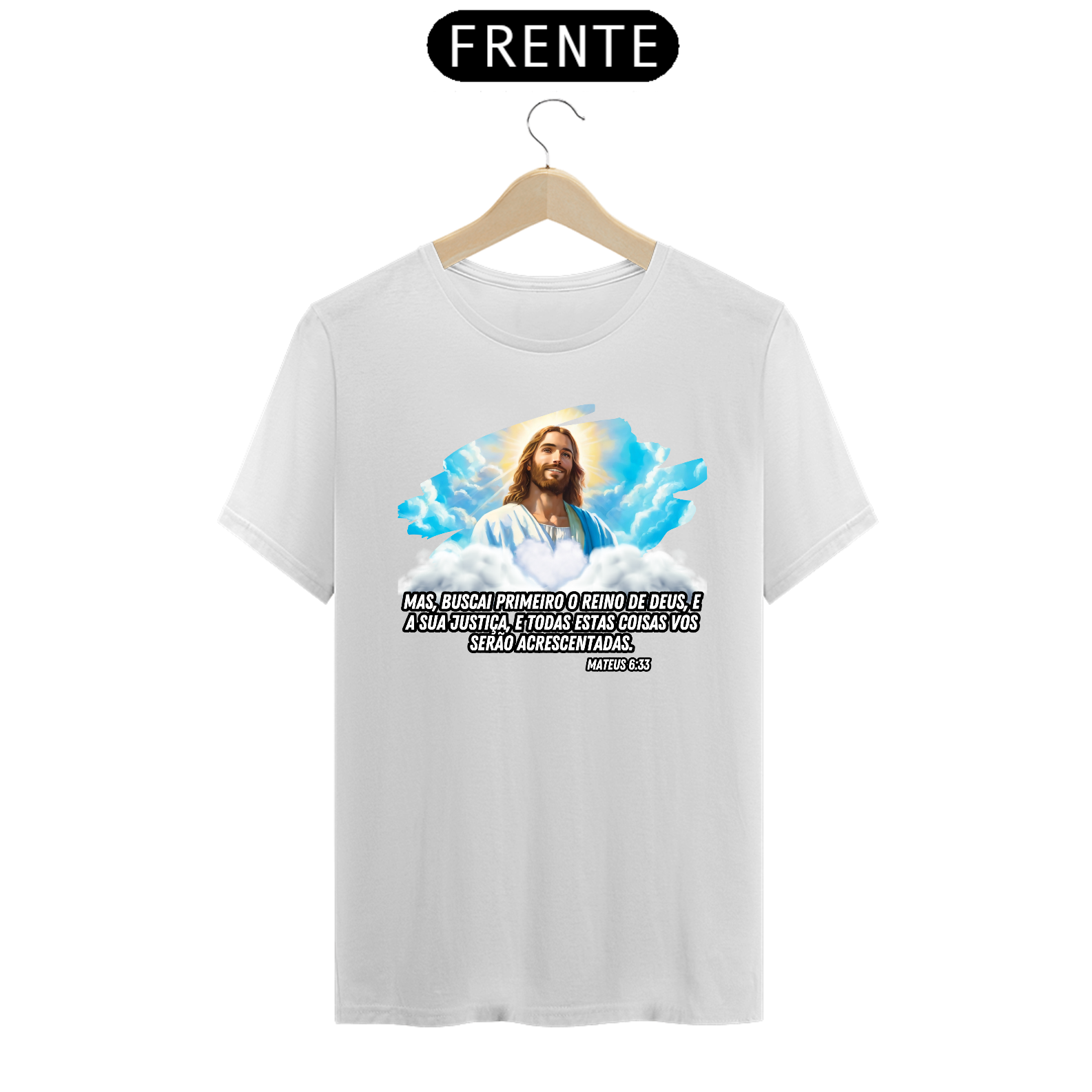 Nome do produto: Camiseta Econômica Mateus 6:33 Personalizado