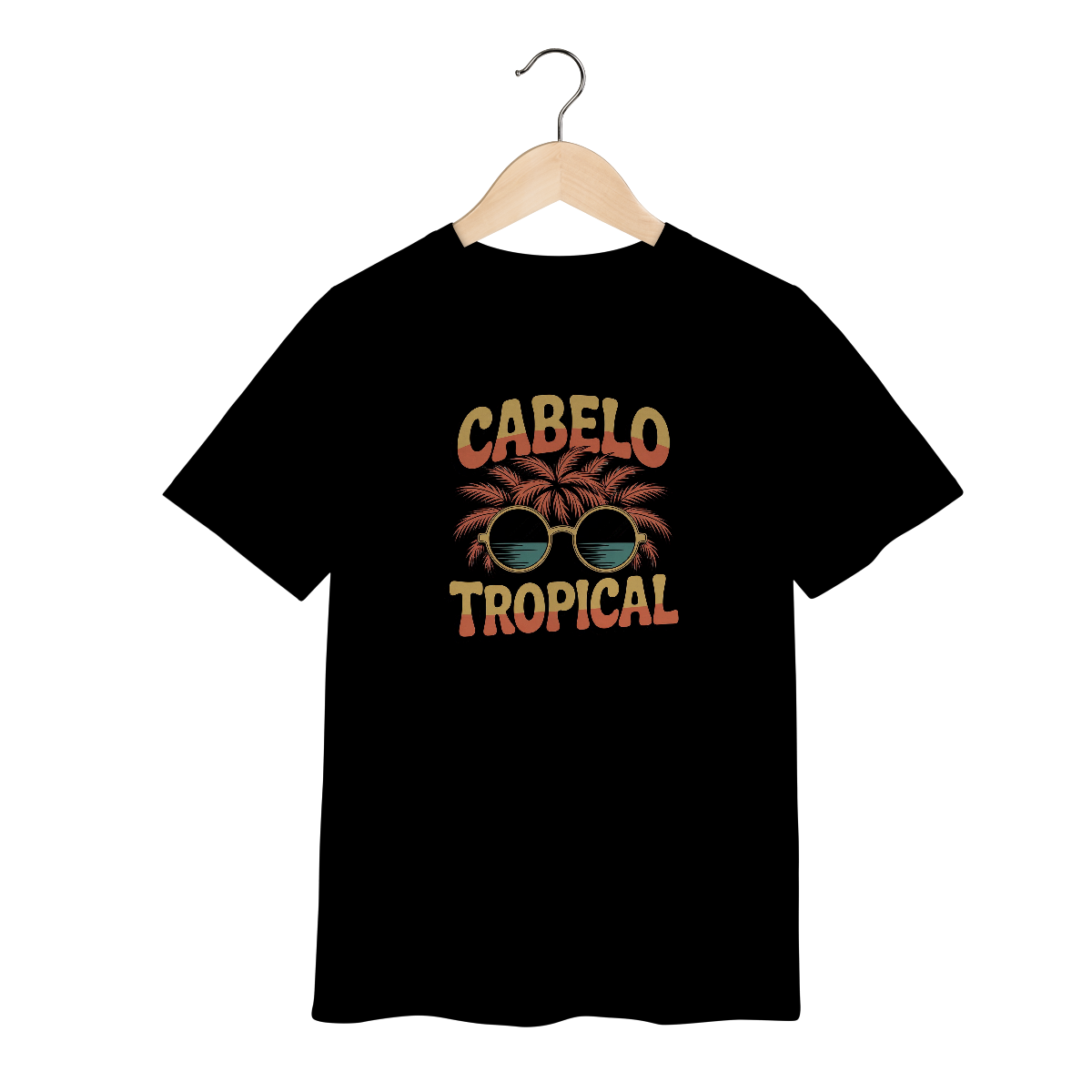 Nome do produto: CAMISETA INFANTIL - CABELO TROPICAL