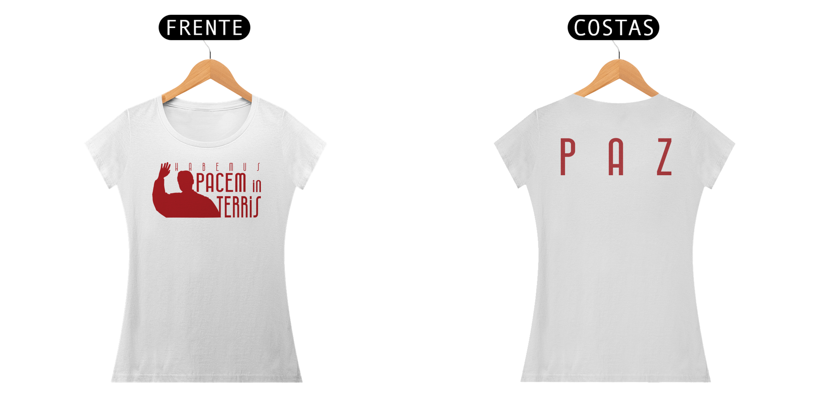 Camiseta Habemus Pacem in Terris - Feminina (branca) 
