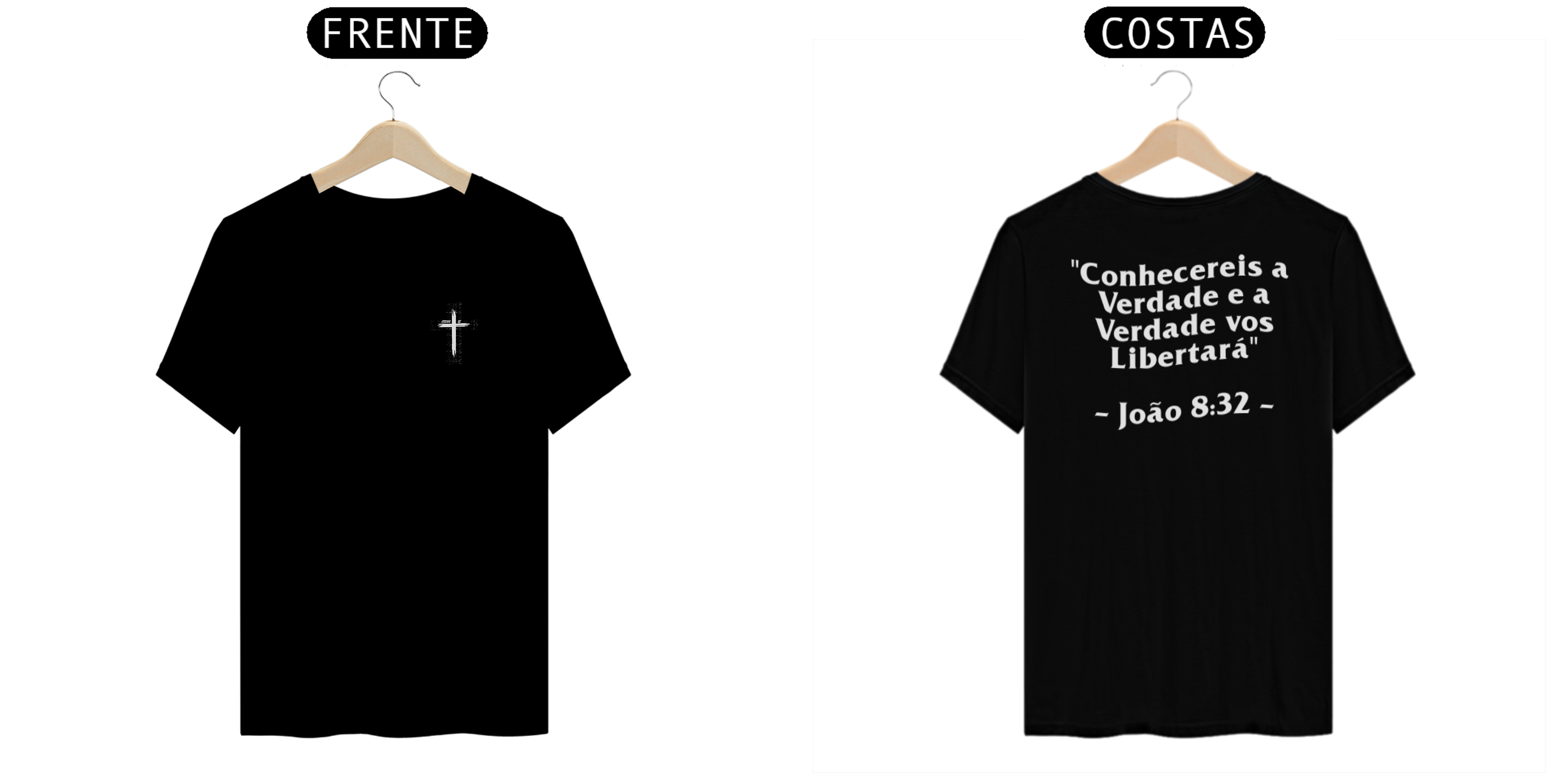 Nome do produto: T-Shirt - Conhecereis a  Verdade - Preta
