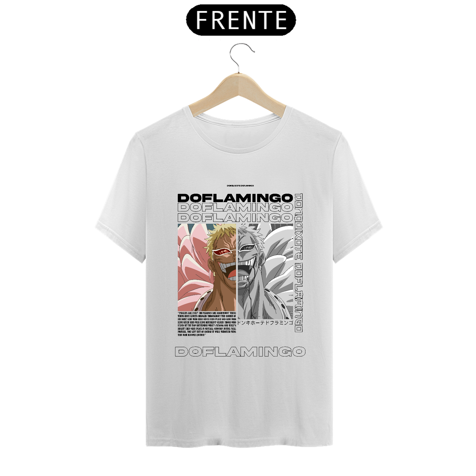 Nome do produto: Camisa Classic One Piece - Doflamingo Arte Preta