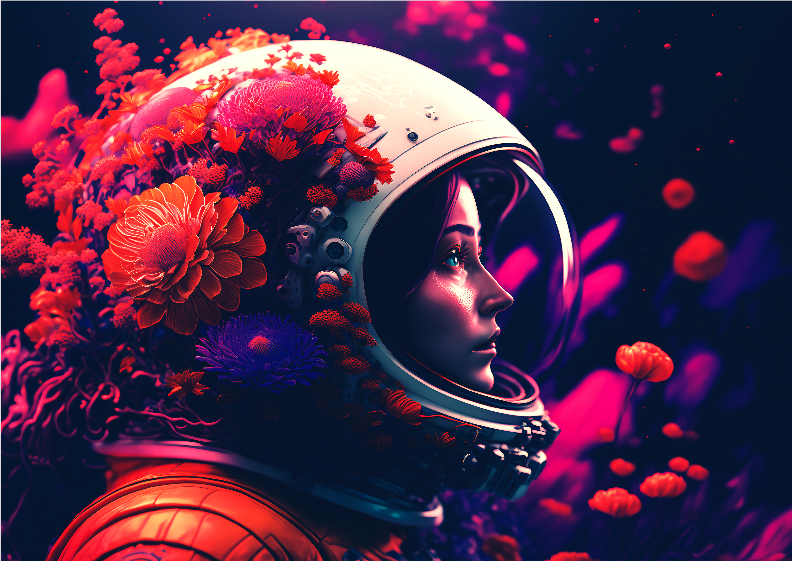 Nome do produto: Poster - Astronauta Flores