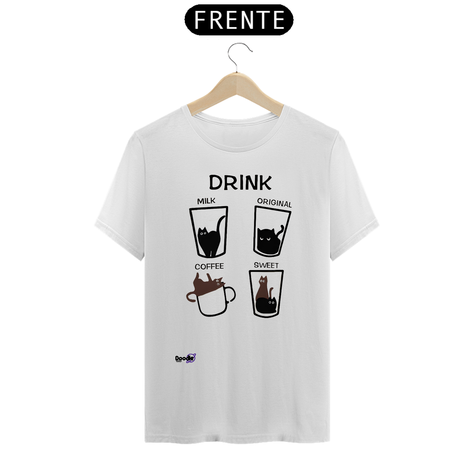Nome do produto: Camisa T-SHIRT QUALITY- COFFE CAT