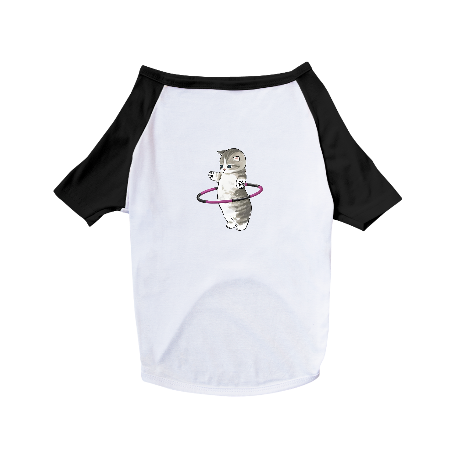 Nome do produto: Camisa de pet- Gatinho com um bambolê