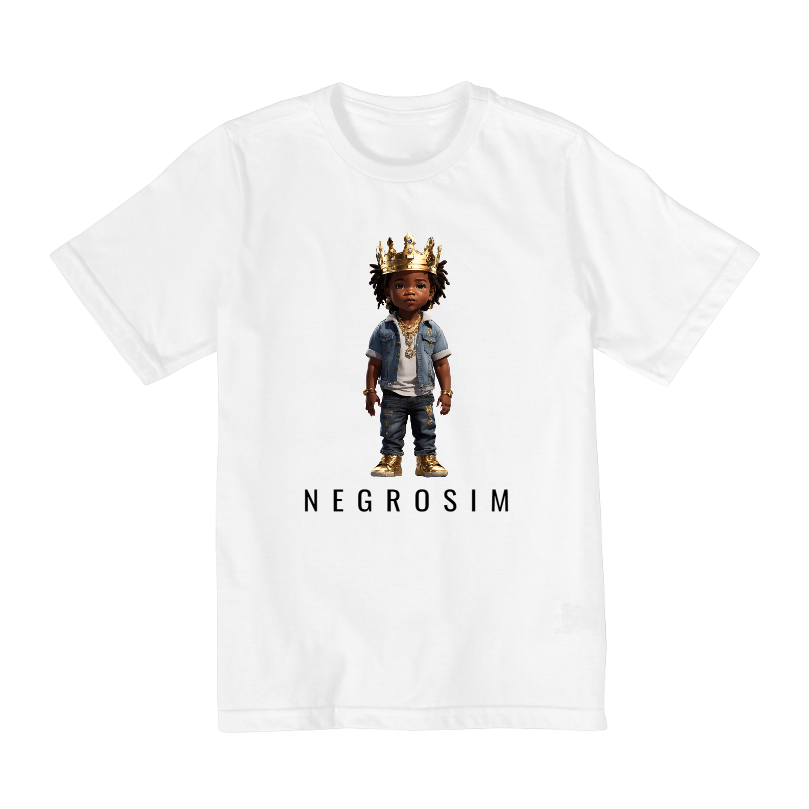 Nome do produto: Camiseta Infantil Rei Negrosim 