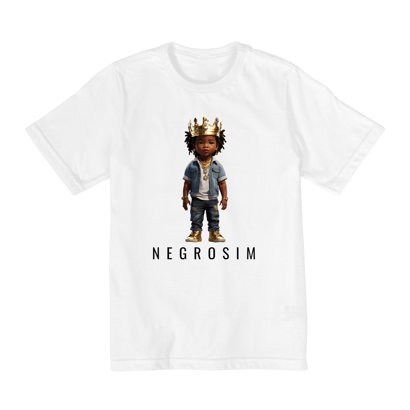 Nome do produto: Camiseta Infantojuvenil Rei Negrosim