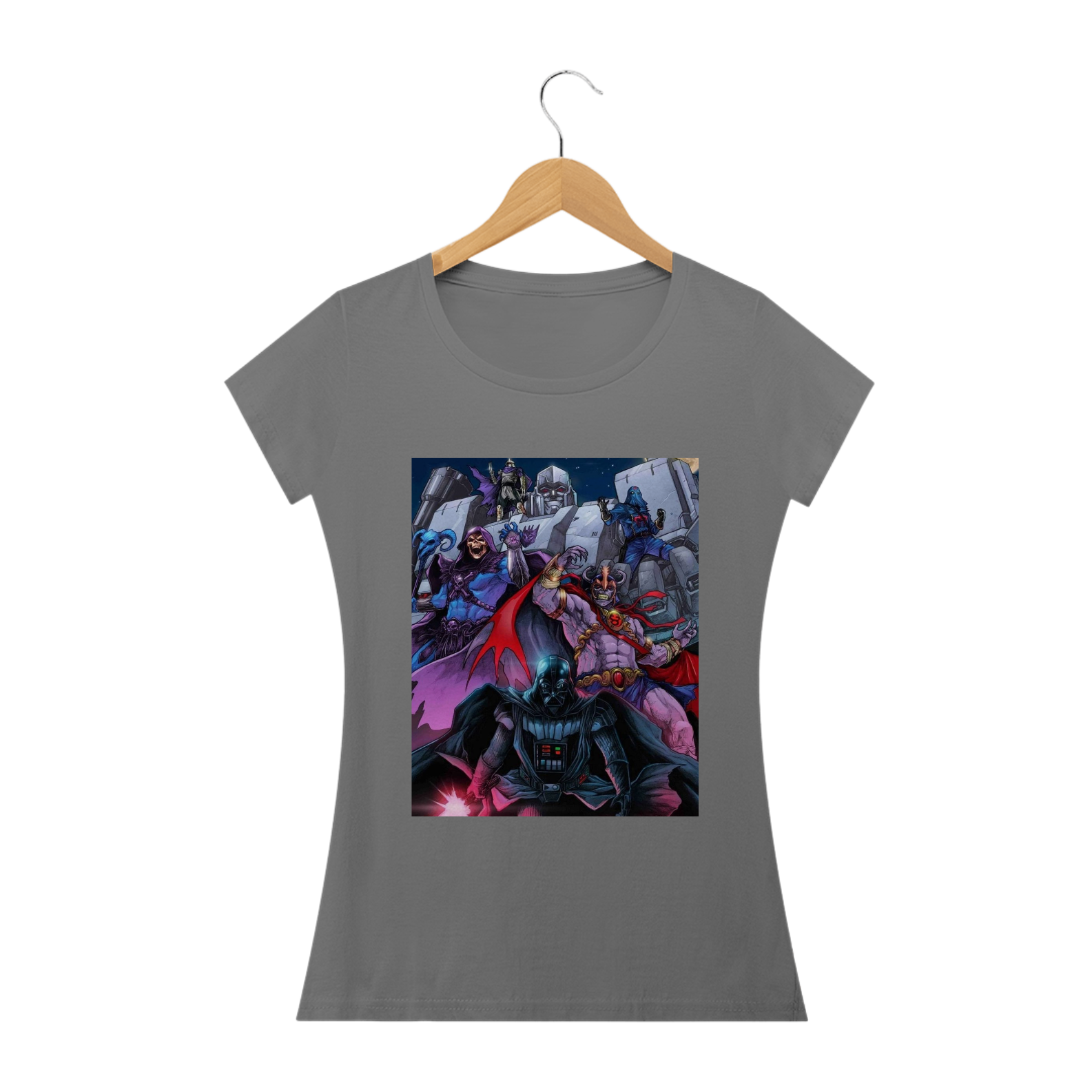 Nome do produto: Camiseta Baby Long Estonada Vilões Anos 80