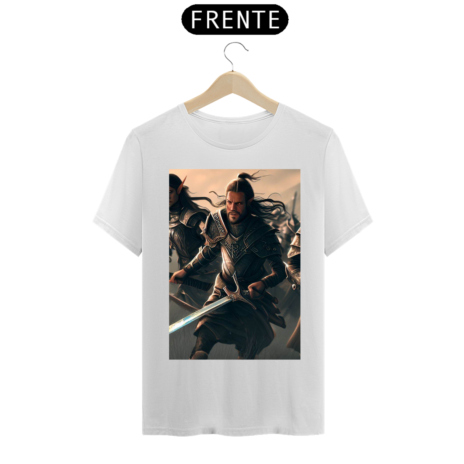 Nome do produto: Camiseta Classe Guerreiro Warrior MMORPG RPG Fantasia Games Jogos 12