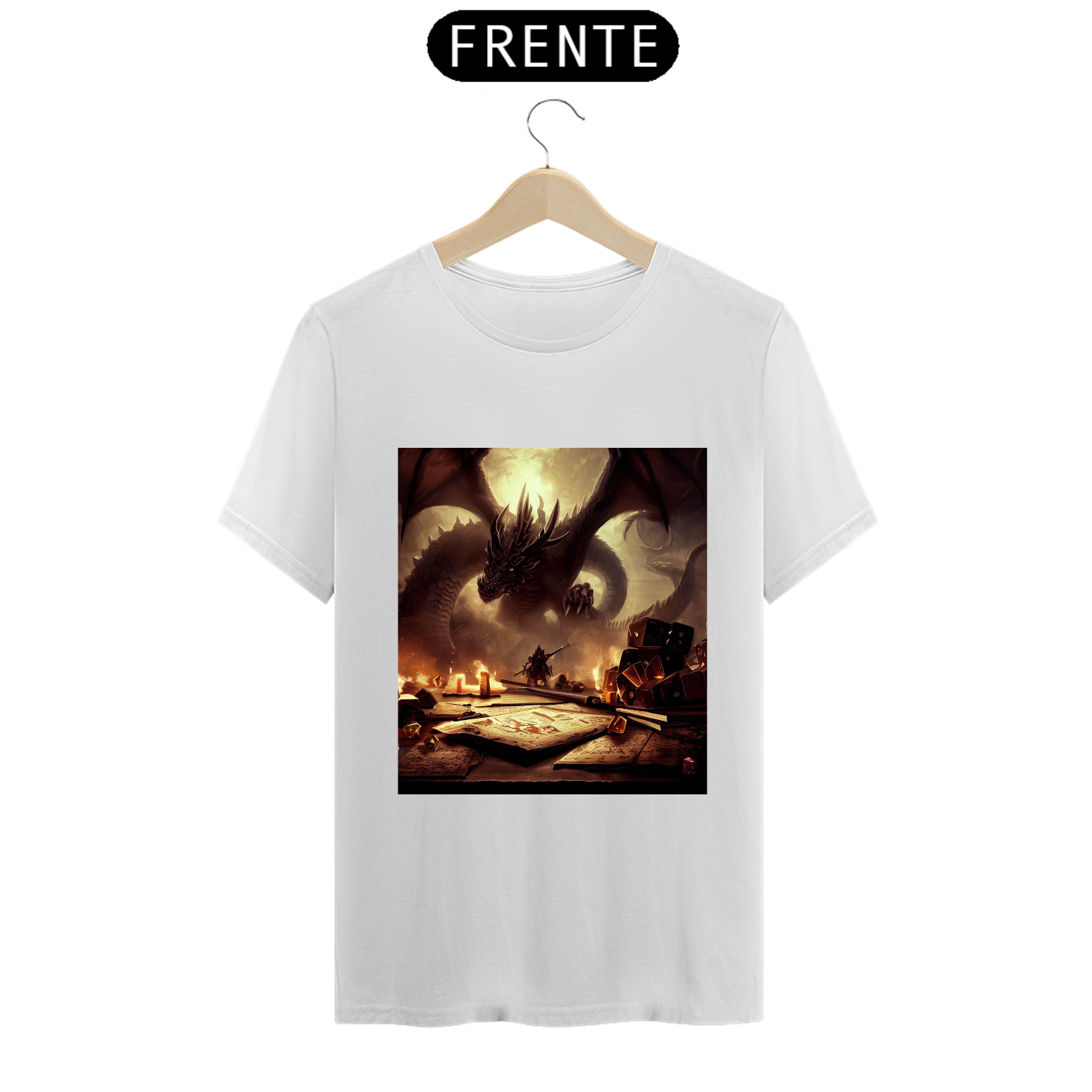 Nome do produto: Camiseta Unissex Dungeons & Dragons d&d Dragão Jogador Algodão 100