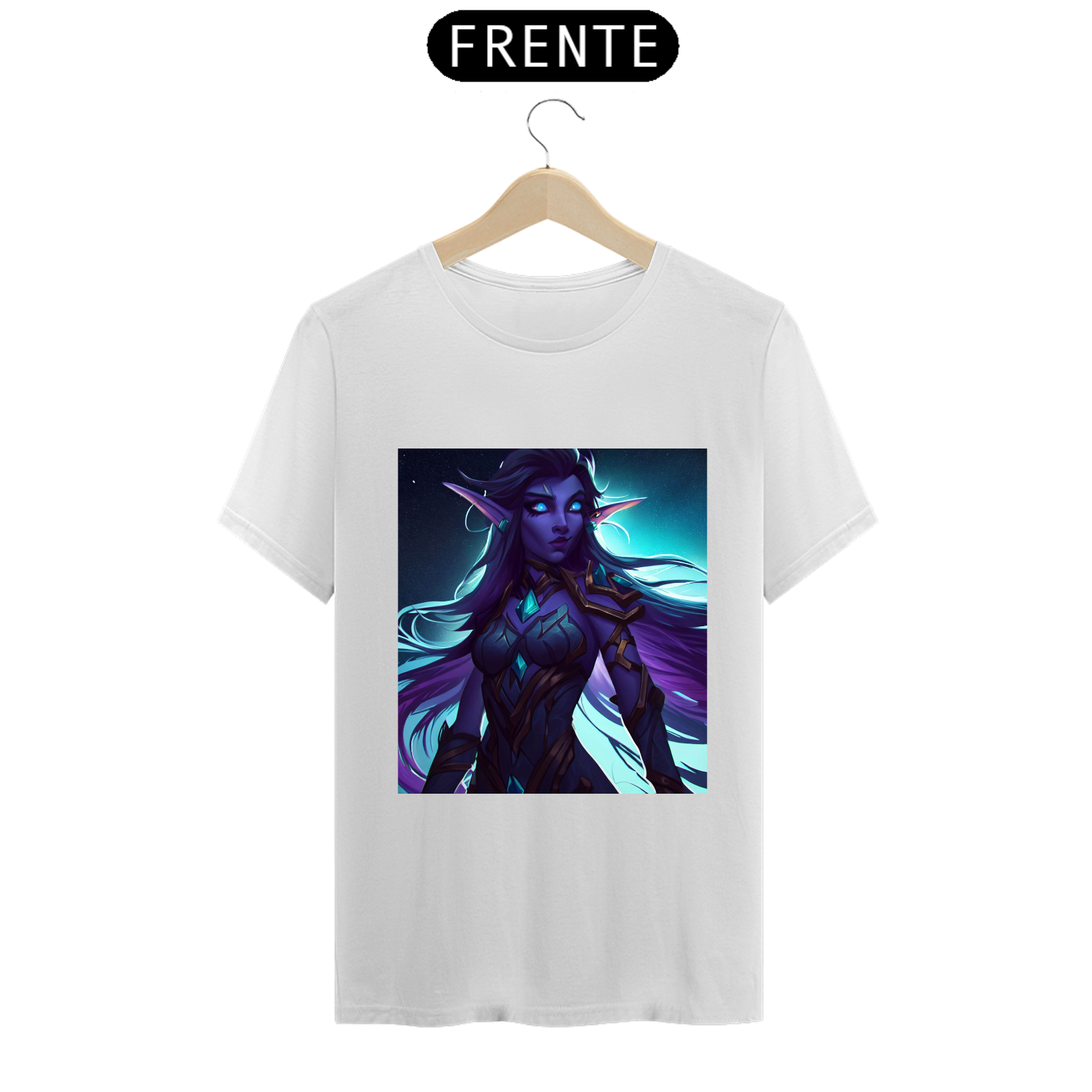 Nome do produto: Camiseta Unissex Elfo Noturno World of Warcraft Algodão 100