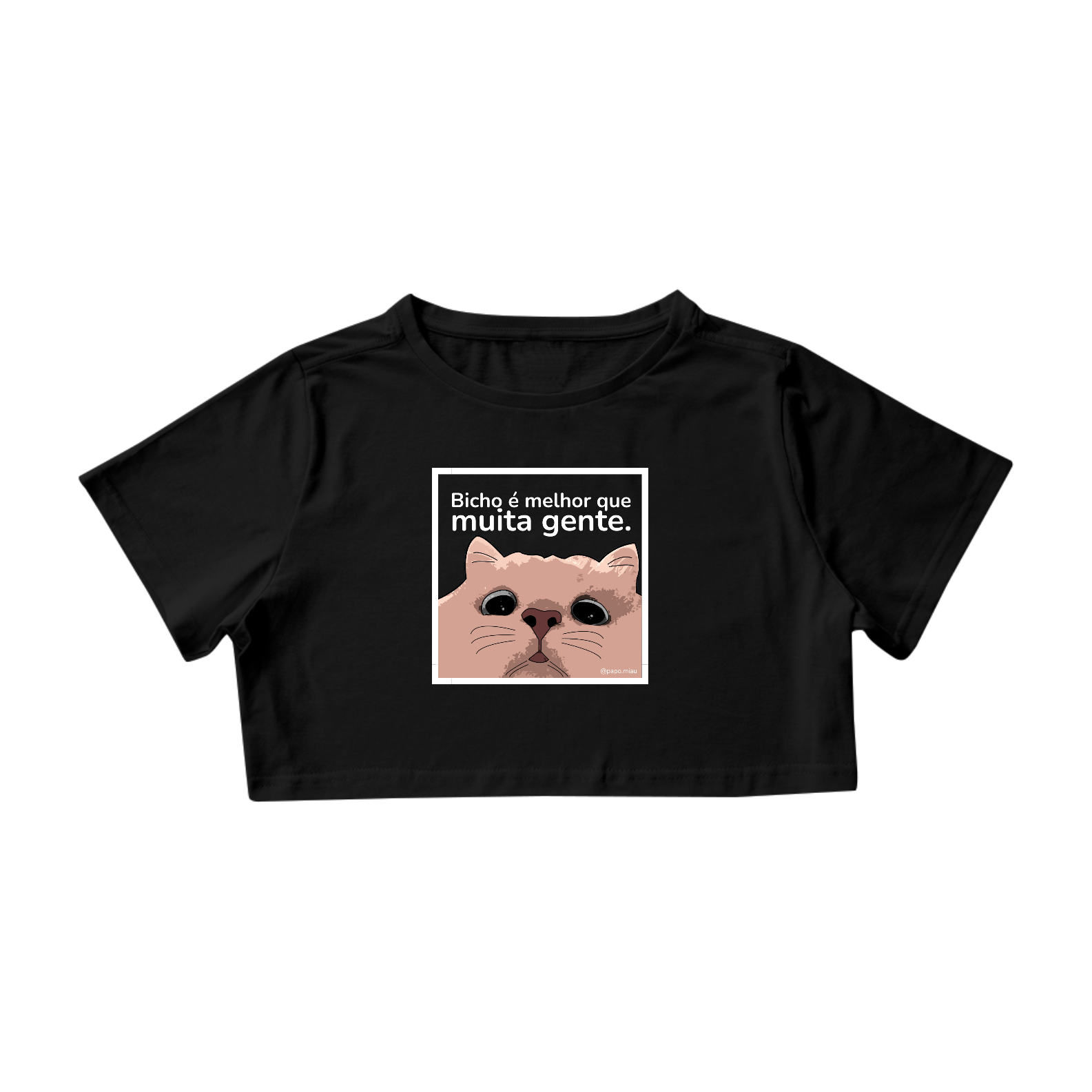 Nome do produto: Cropped Gato - bicho é melhor que muita gente