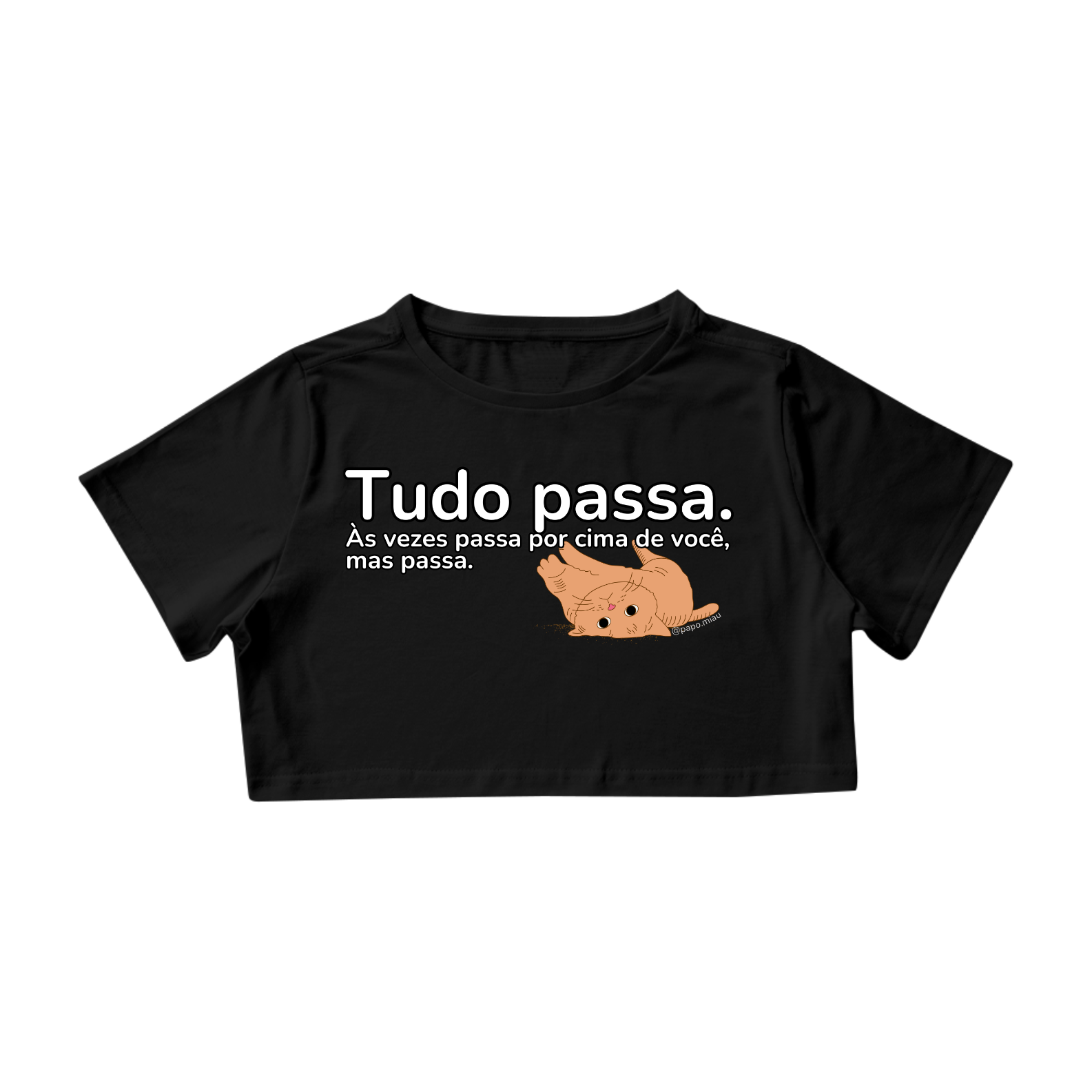 Nome do produto: Cropped Gato - tudo passa por cima de vc