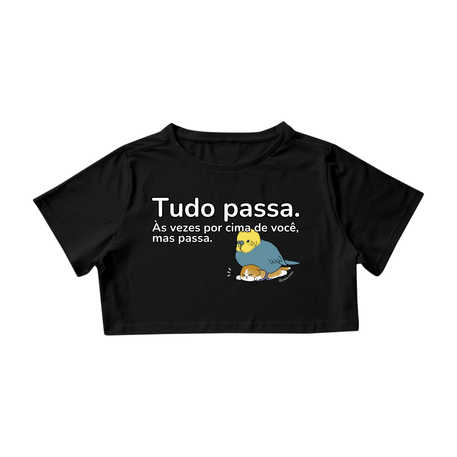 Nome do produto: Cropped Gato - tudo passa 