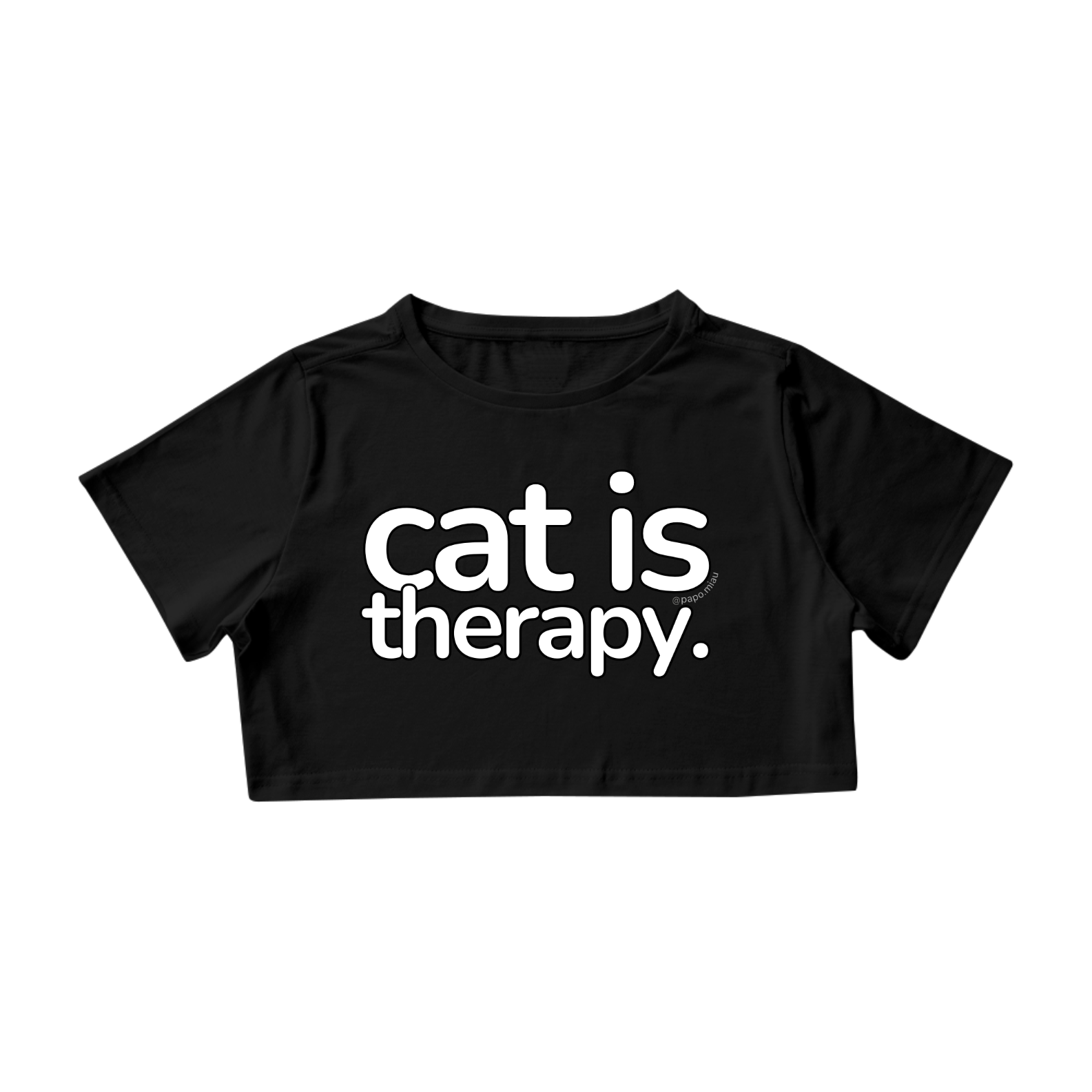 Nome do produto: Cropped Gato - cat is therapy