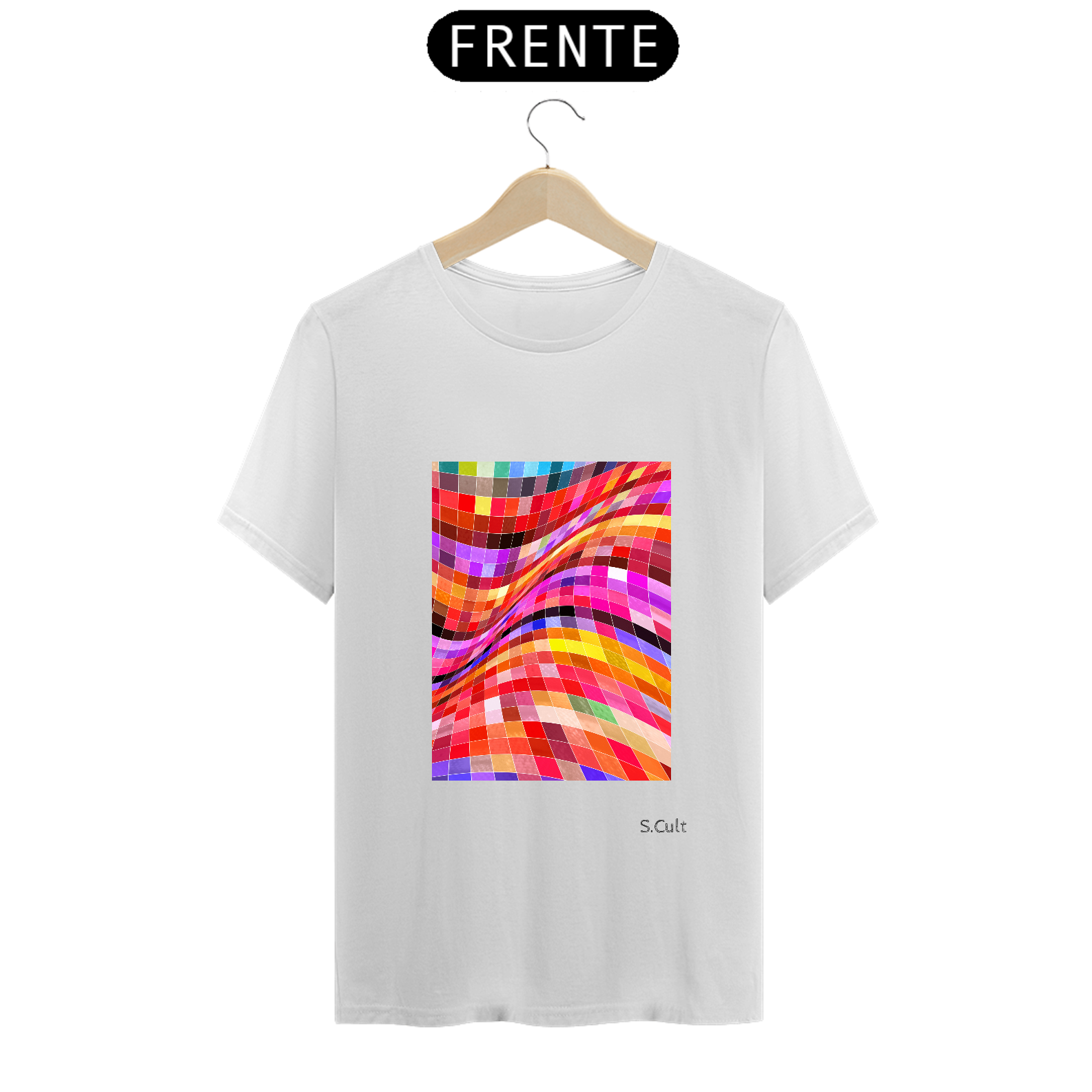 Nome do produto: T-Shirt Coleção Abstrato Colors - Estampa Quadrilhos Coloridos