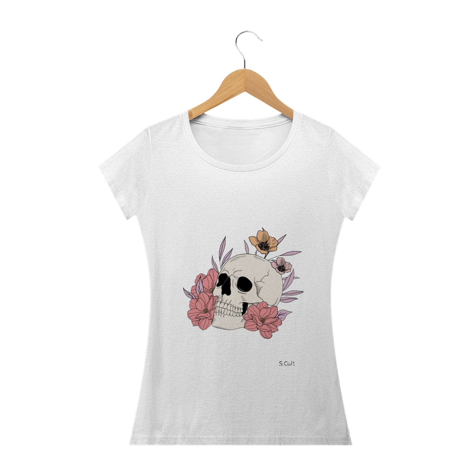 Nome do produto: Baby Long - Coleção Caveiras - Estampa Caveira com flores 