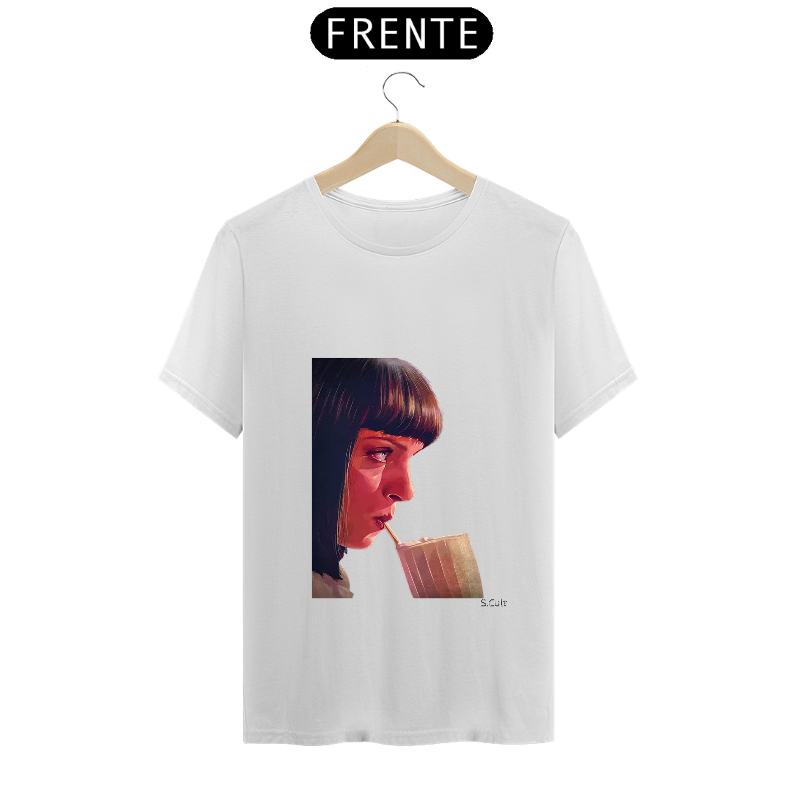 Nome do produto: T-Shirt - Coleção Cinema - Estampa Mia Wallace - Pulp Fiction