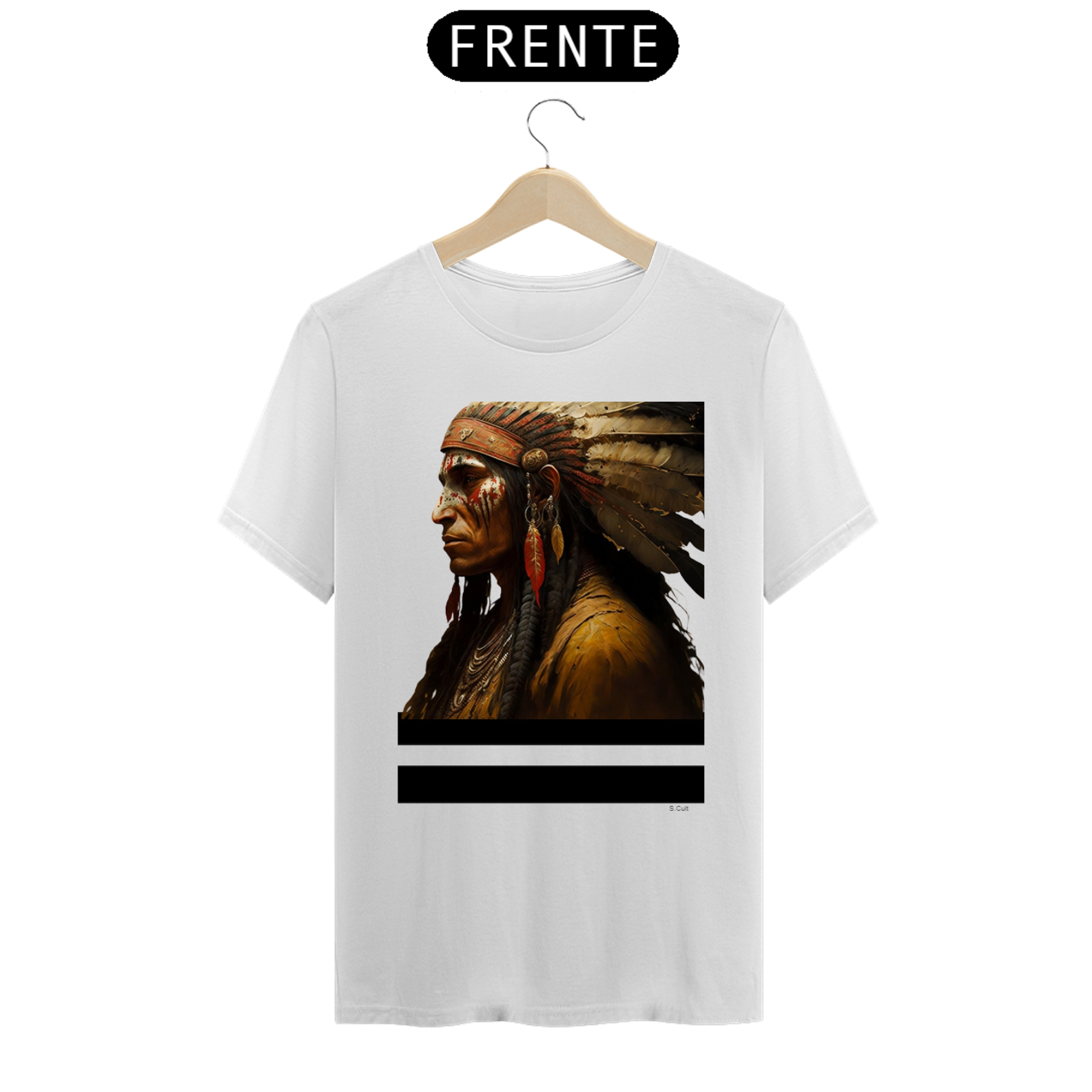 Nome do produto: T.Shirt Coleção Etnias- Ref.Nativo Americano - Apache IA