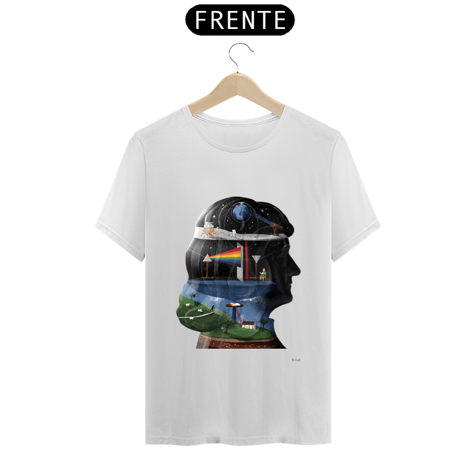 Nome do produto: T-Shirt Prime - Coleção cientista maluco - Isaac Newton