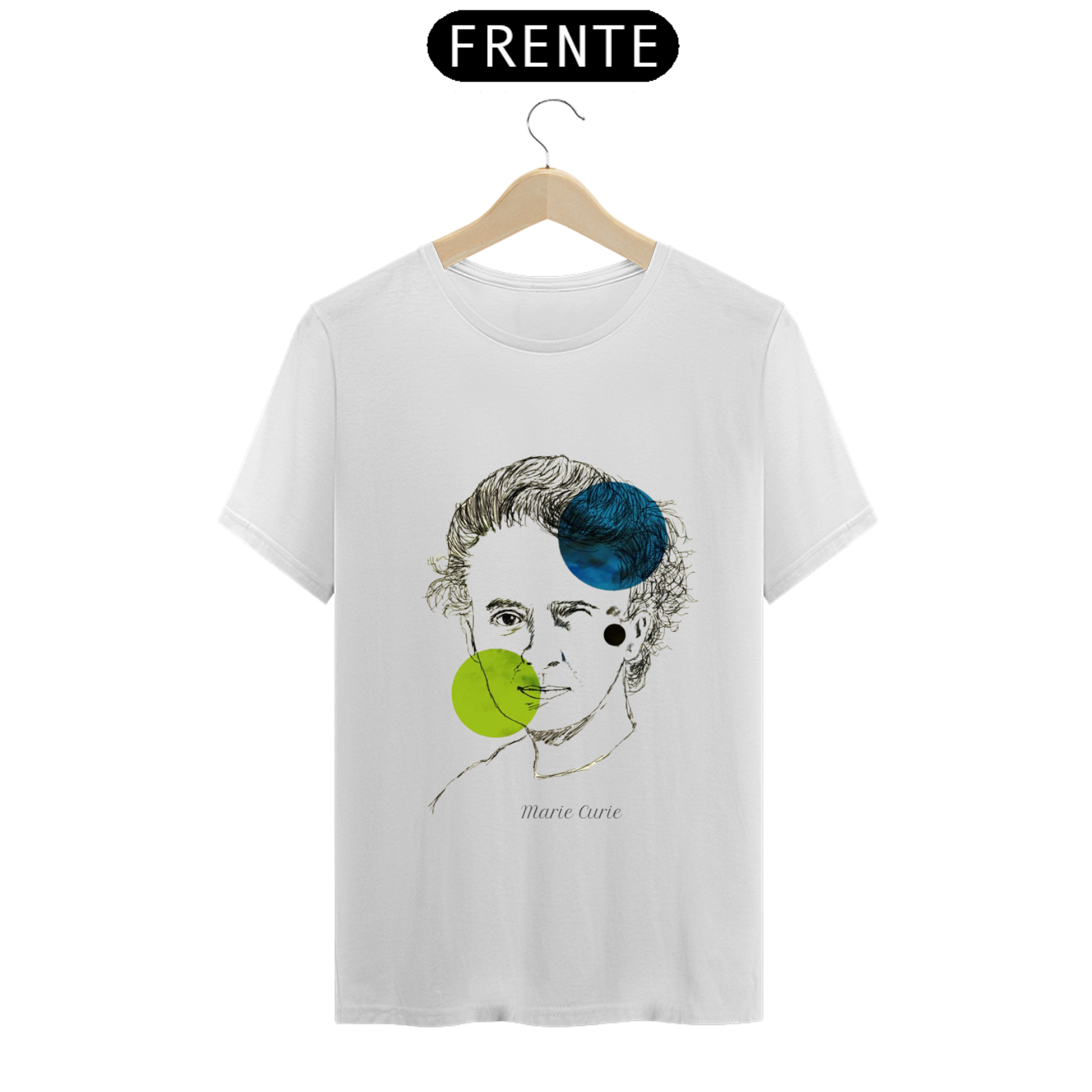 Nome do produto: T-Shirt Prime - Coleção cientista maluco - Marie Curie