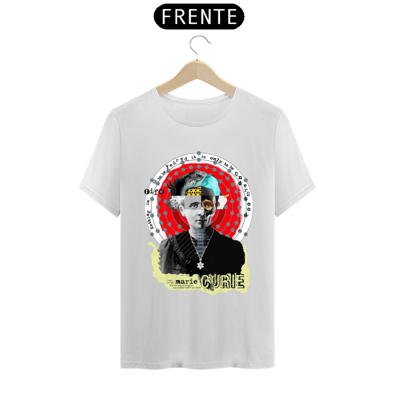 Nome do produto: T-Shirt Prime - Coleção cientista maluco - Marie Curie