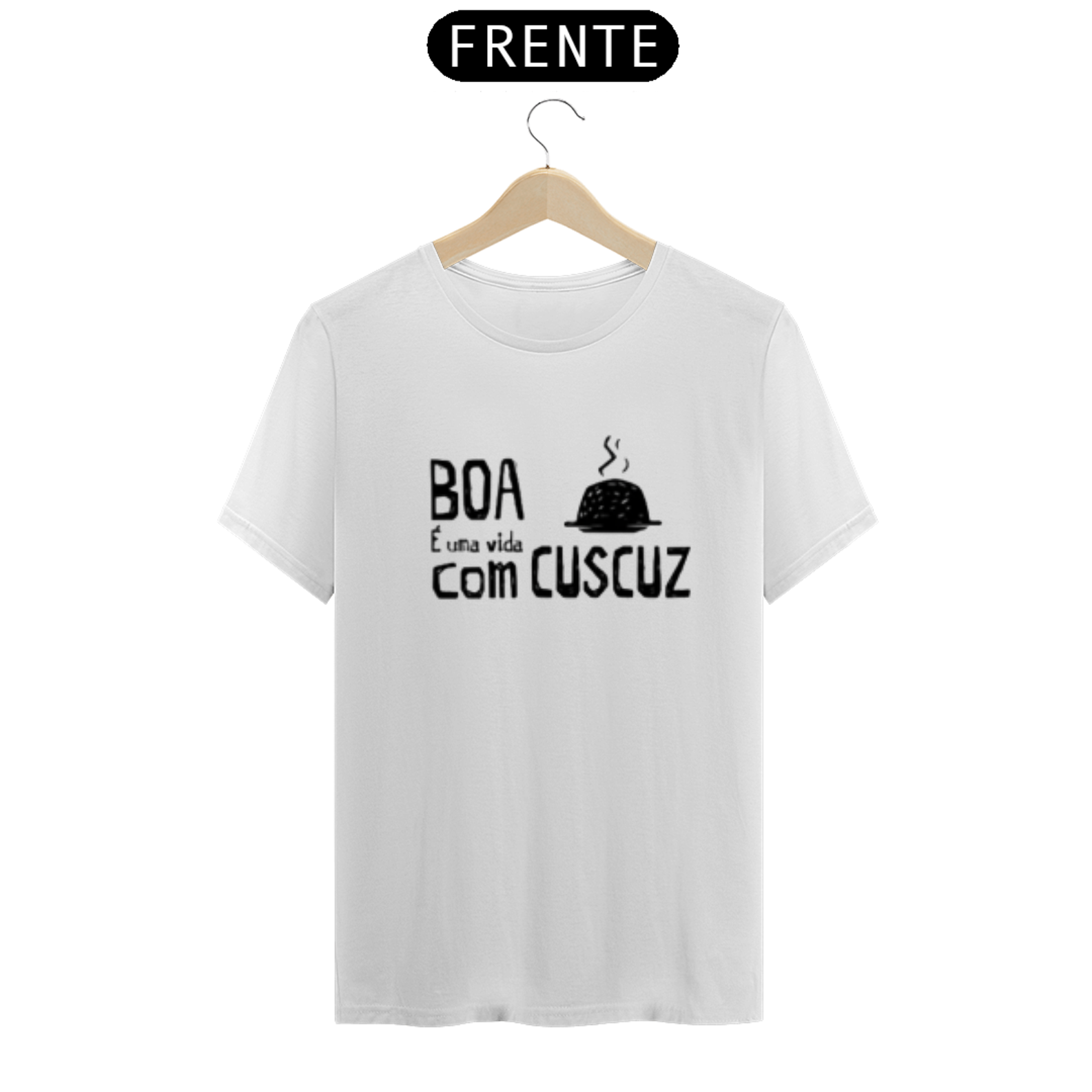 Nome do produto: T.Shirt Prime - Colecão Cordel - Estampa * Boa é uma vida com cuscuz*