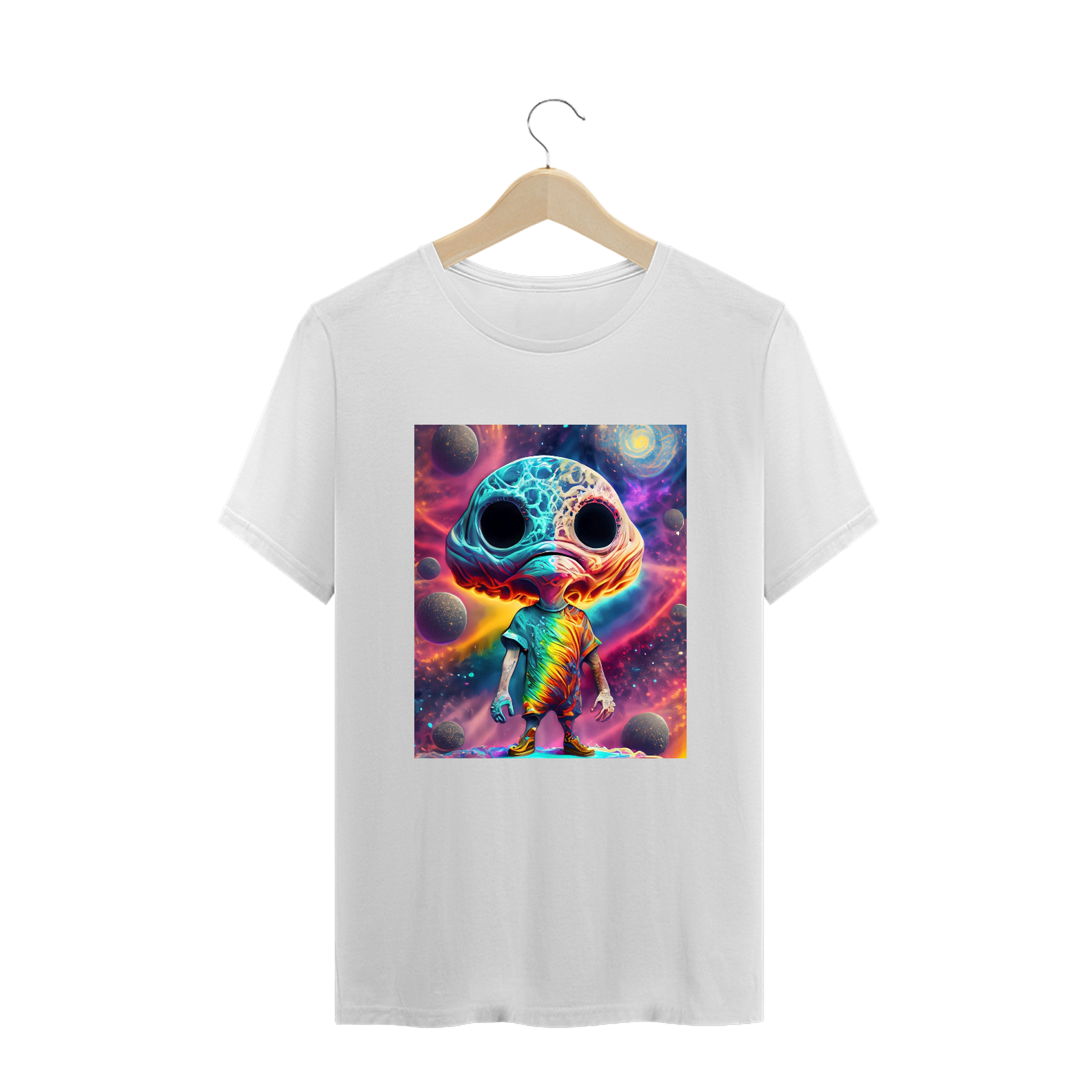Nome do produto: Camiseta Oversized Alien intergaláctico Alucinógena Colection