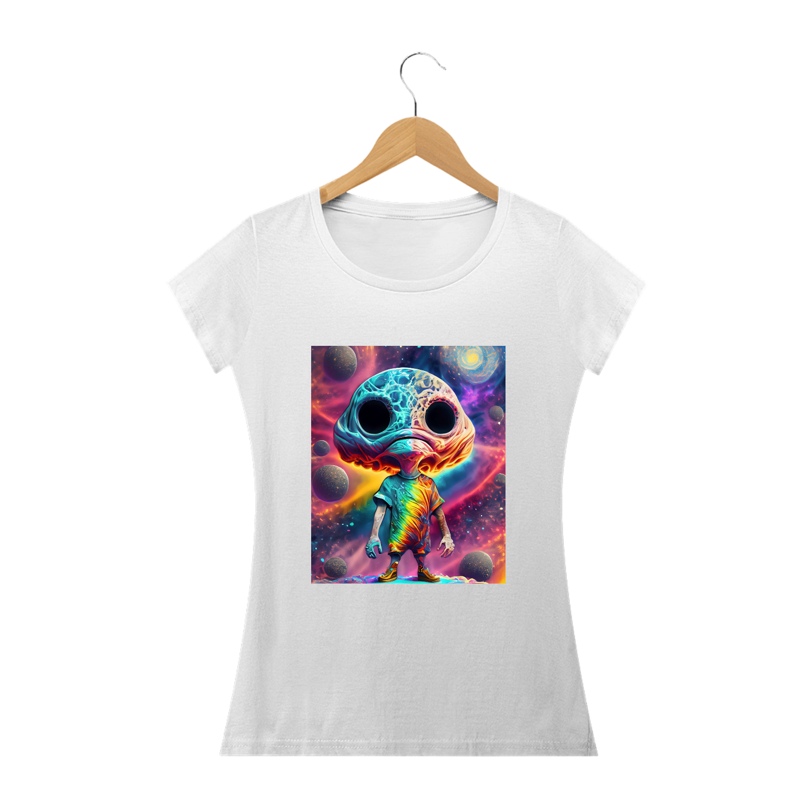 Nome do produto: Camiseta Baby Long Alien intergaláctico Alucinógena Colection