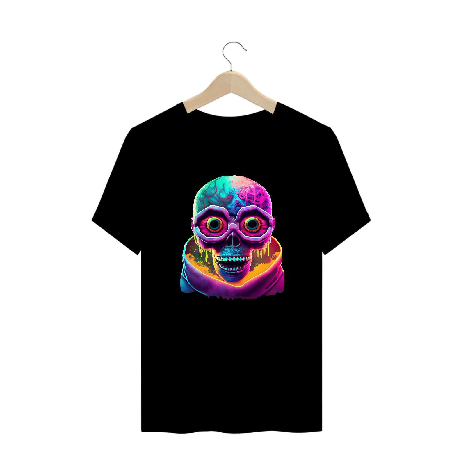 Nome do produto: Camiseta Oversized Caveira Alienígena Alucinógena Colection