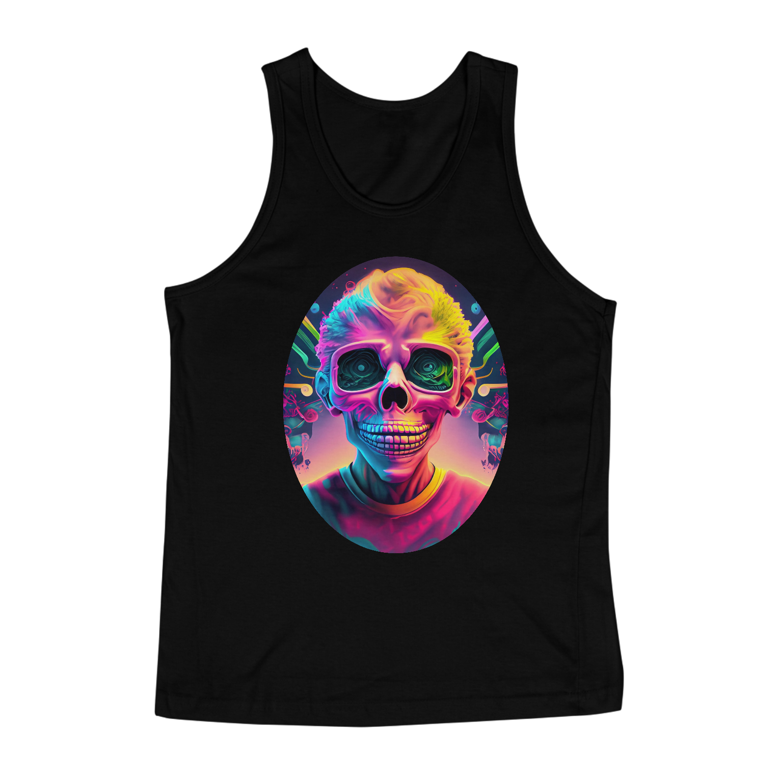 Nome do produto: Regata Classic Face da Felicidade Alucinógena Colection