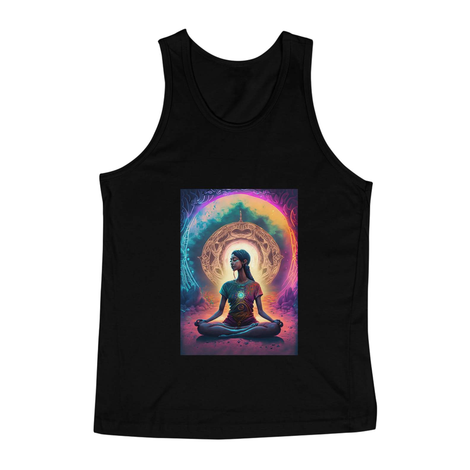 Nome do produto: Regata Classic Meditar e Evoluir Alucinógena Colection