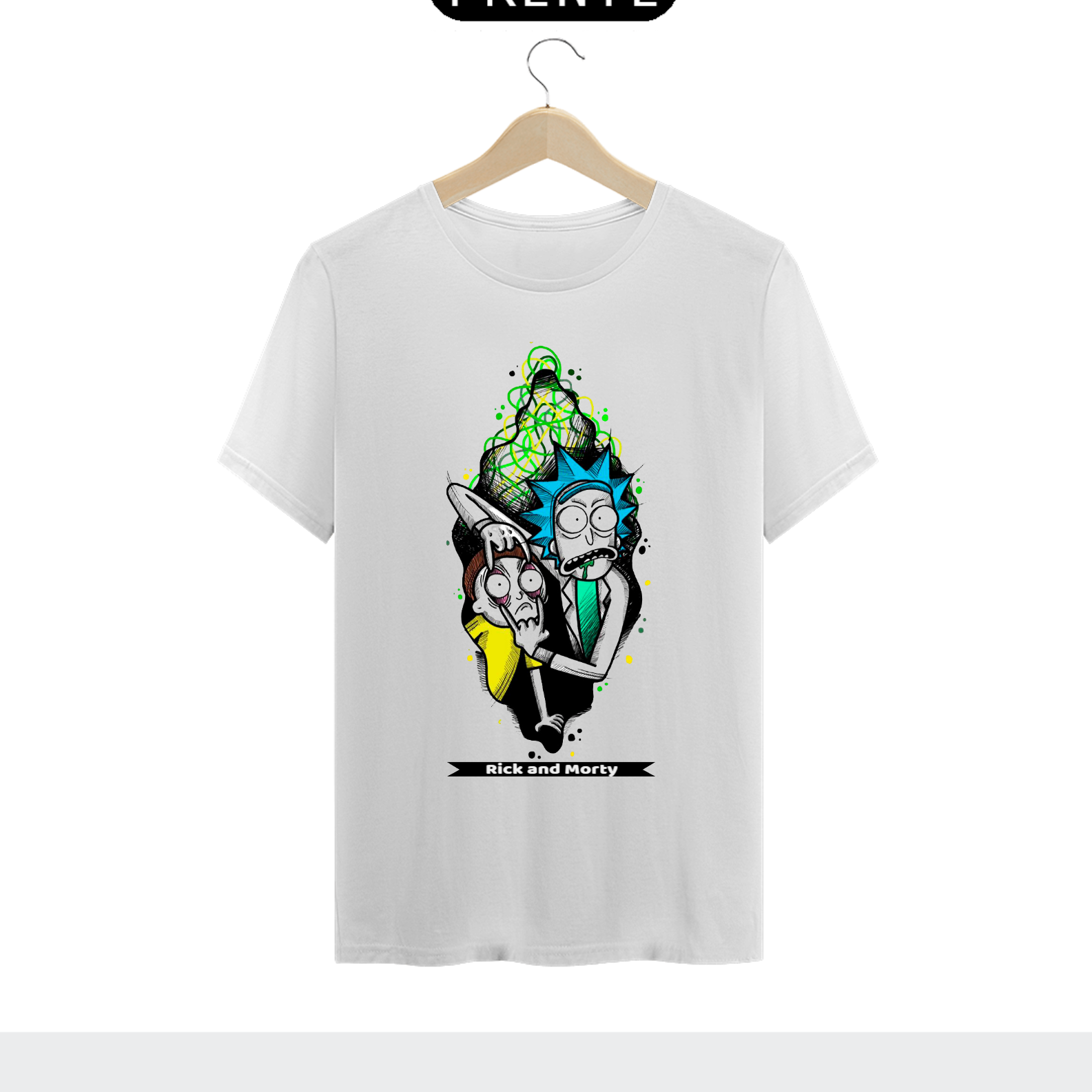 Nome do produto: Camiseta branca estampa Rick and Morty