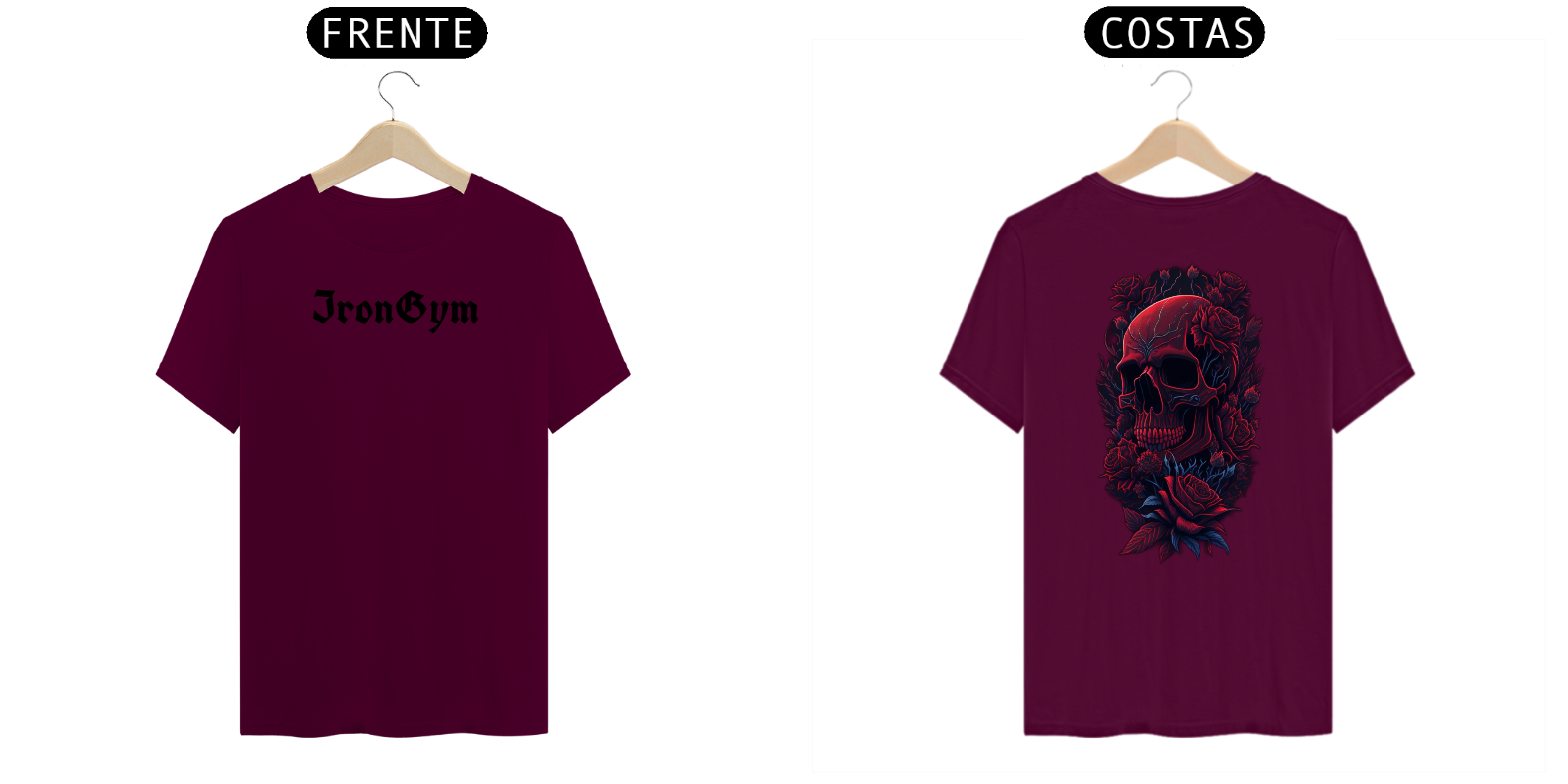 Nome do produto: Camiseta Skull and Roses