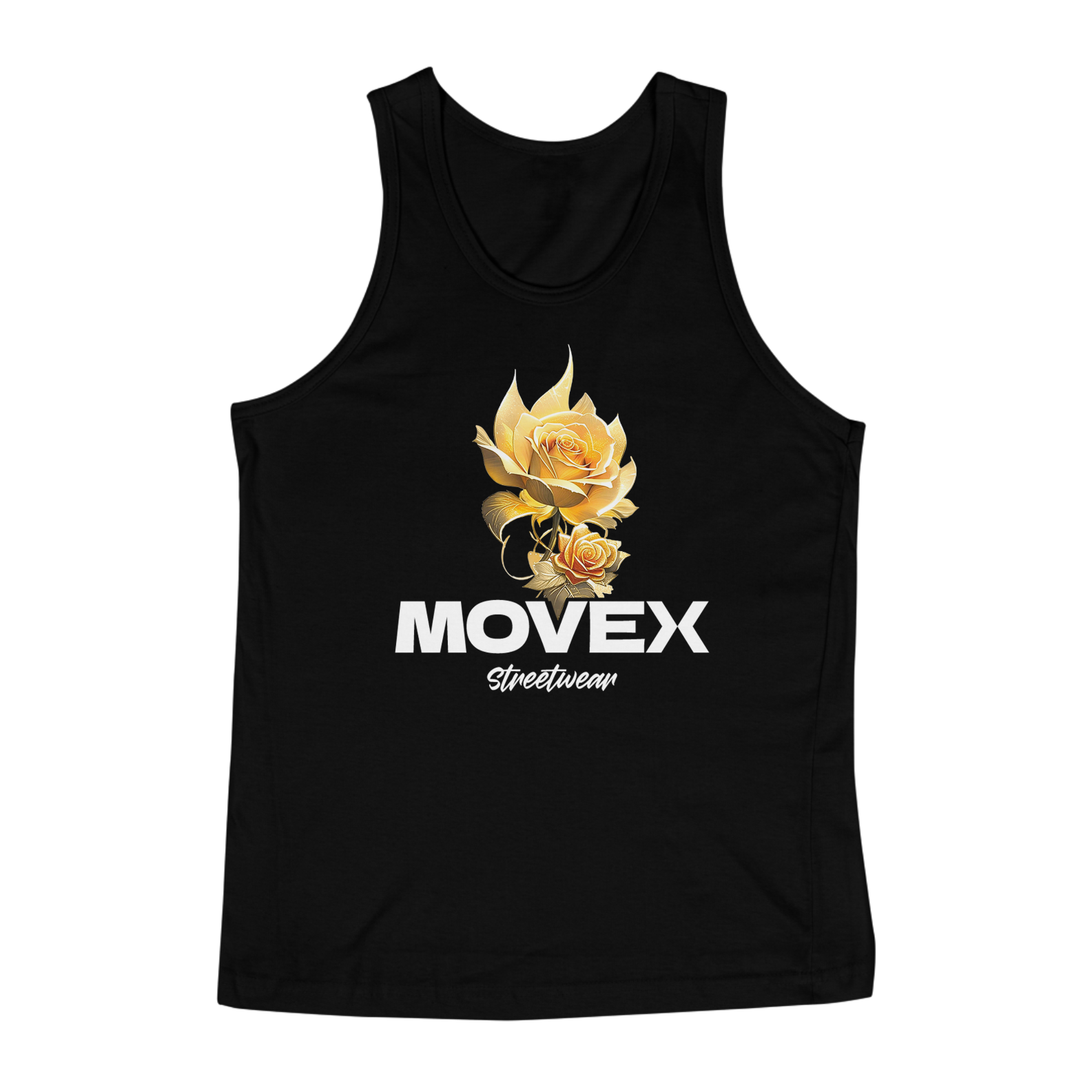 Nome do produto: Regata Masculina Gold´n Roses - Logo Branco